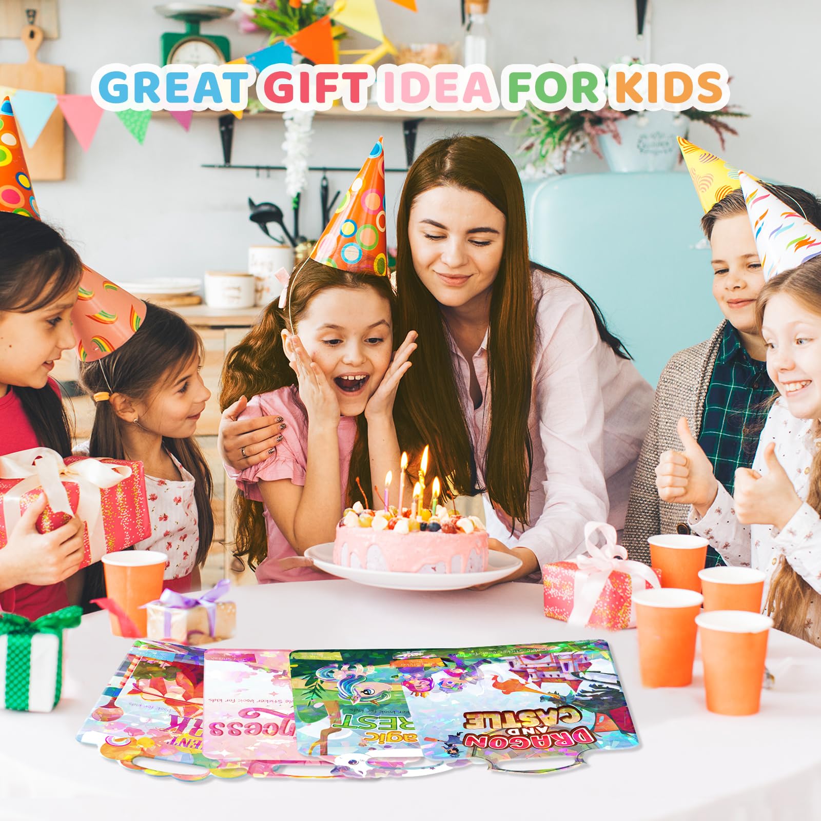 GUYUCOM Reusable Sticker Book Set - 4 Themes with 140+ Stickers for Kids 6