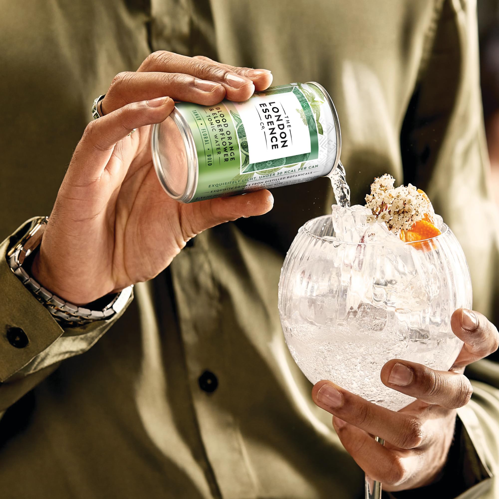 The London Essence Co. Blood Orange & Elderflower Tonic, 250439, Premium Cocktail Mixer 12