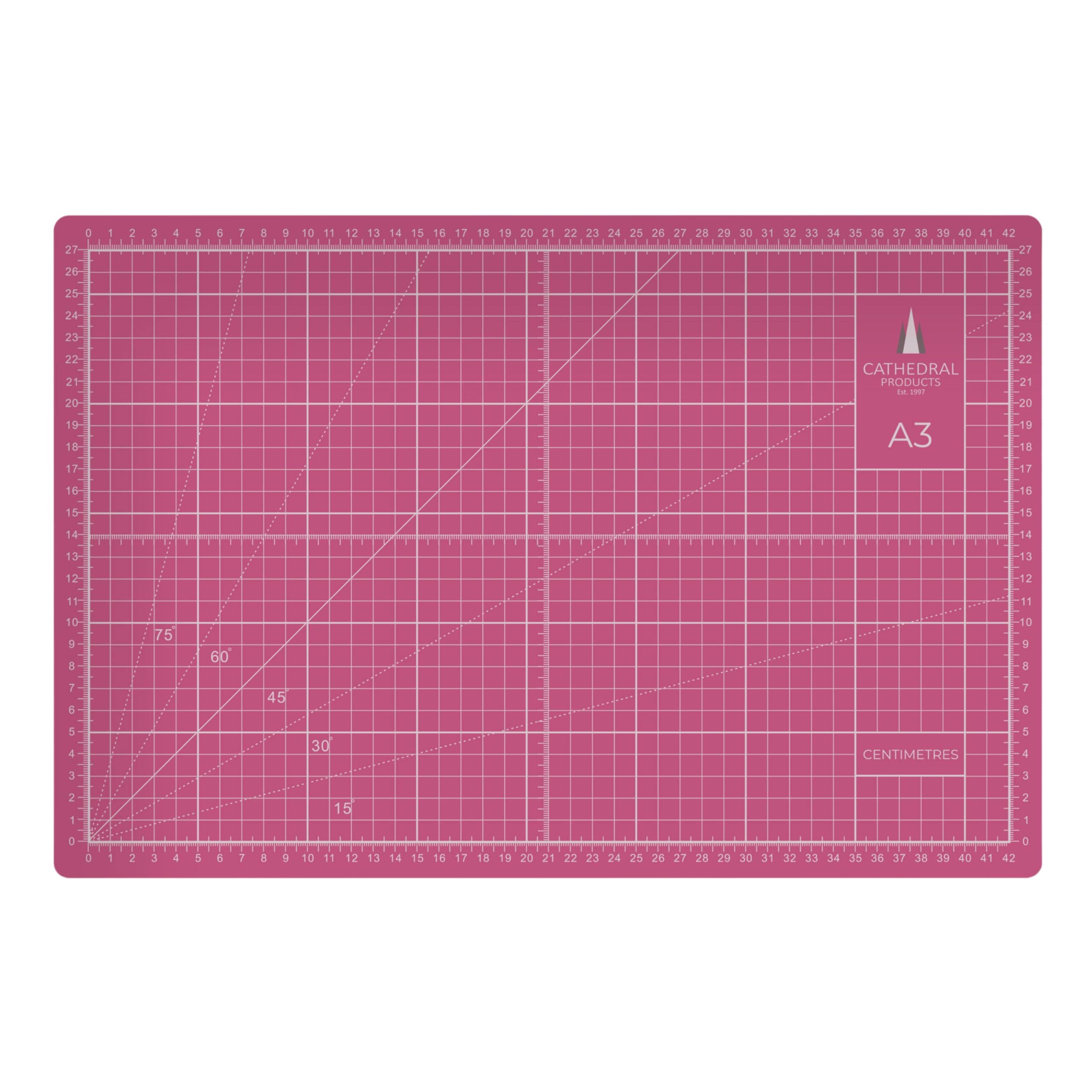 Cathedral Products A3 Double-Sided Self-Healing Cutting Mat | 3mm Thick | Pink