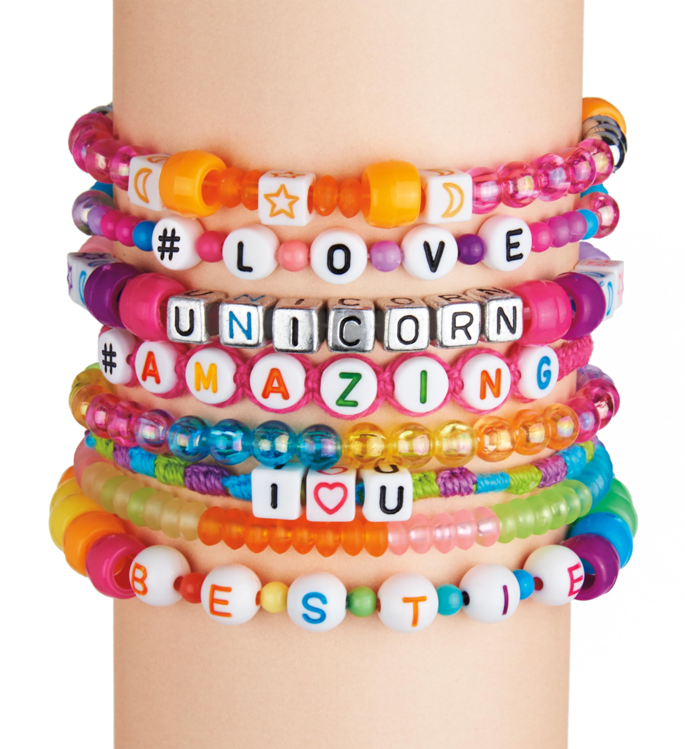 CRA-Z-ART Shimmer n Sparkle ABC Fashion Bracelets - Personalized Bead Craft Kit for Kids 6+ 10