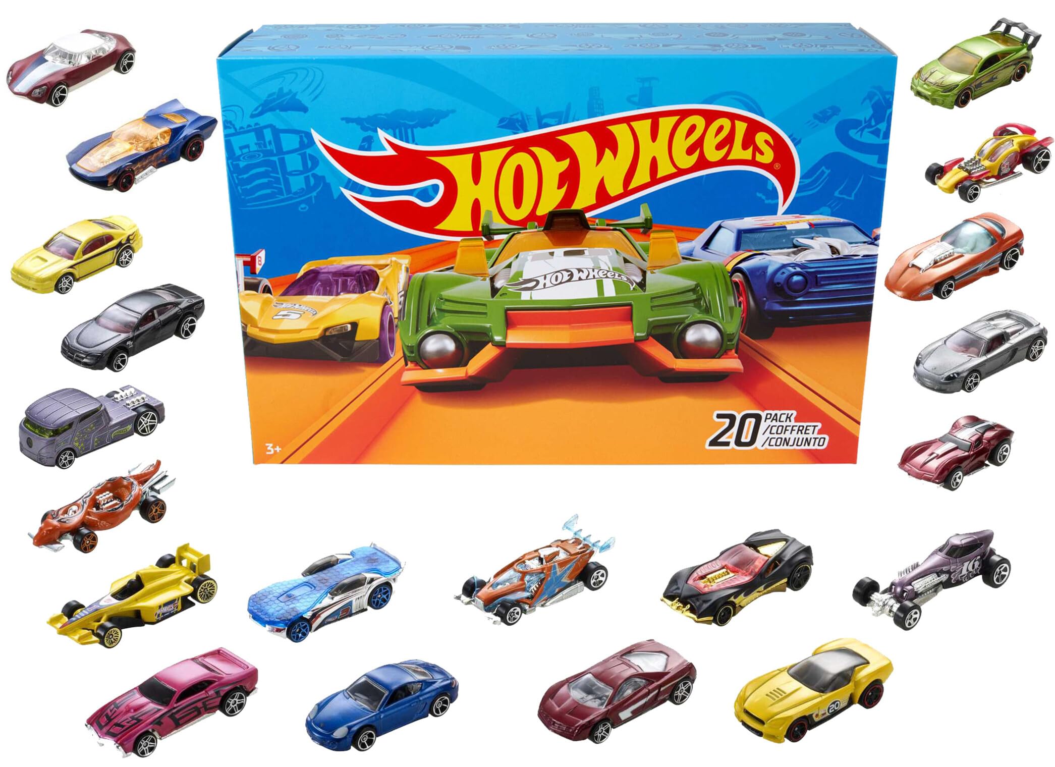 Hot Wheels 20-Car Multipack | 1:64 Scale Die-cast Vehicles | Ages 3+ | Model DXY59