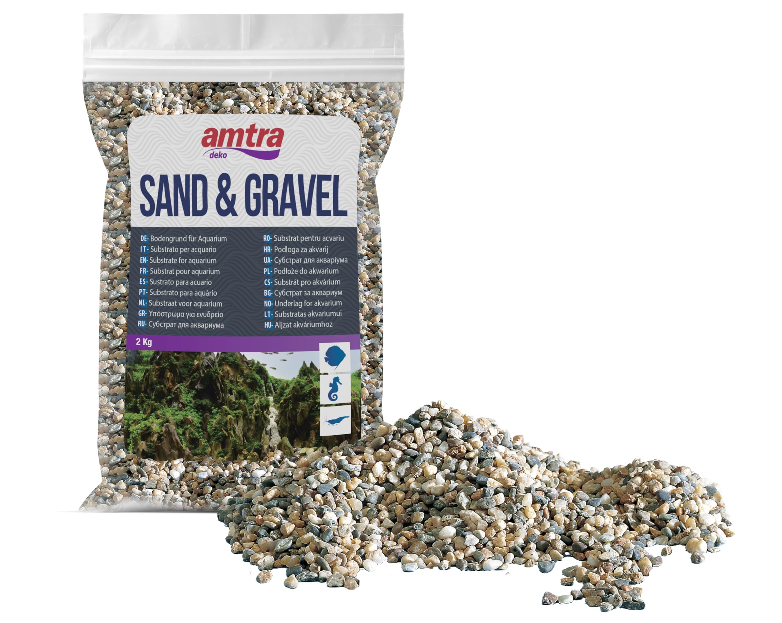 Amtra Polychrome Aquarium Substrate - Decorative Lime Stone Gravel | 2 kg