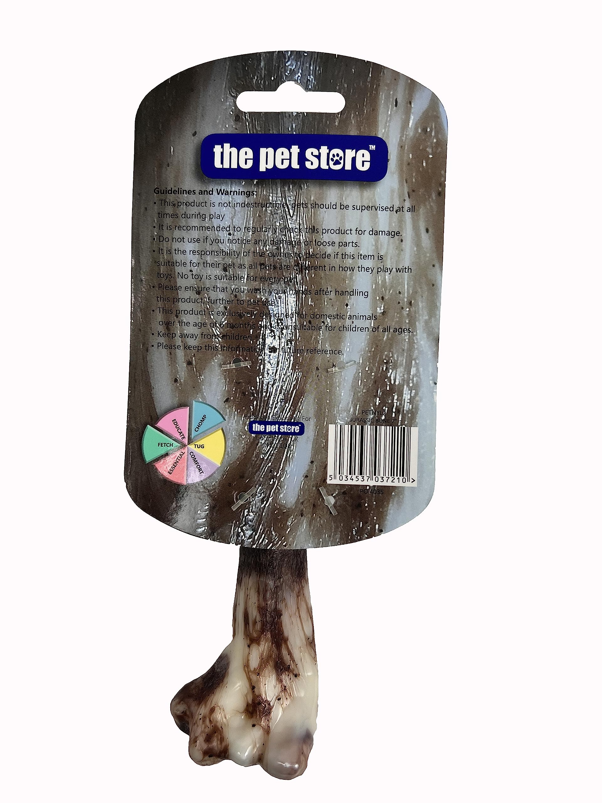 J&E Importers Jurassic Bone 7 Inch Chew Toy for Aggressive Dogs | Nylon & Walnut Shell 2