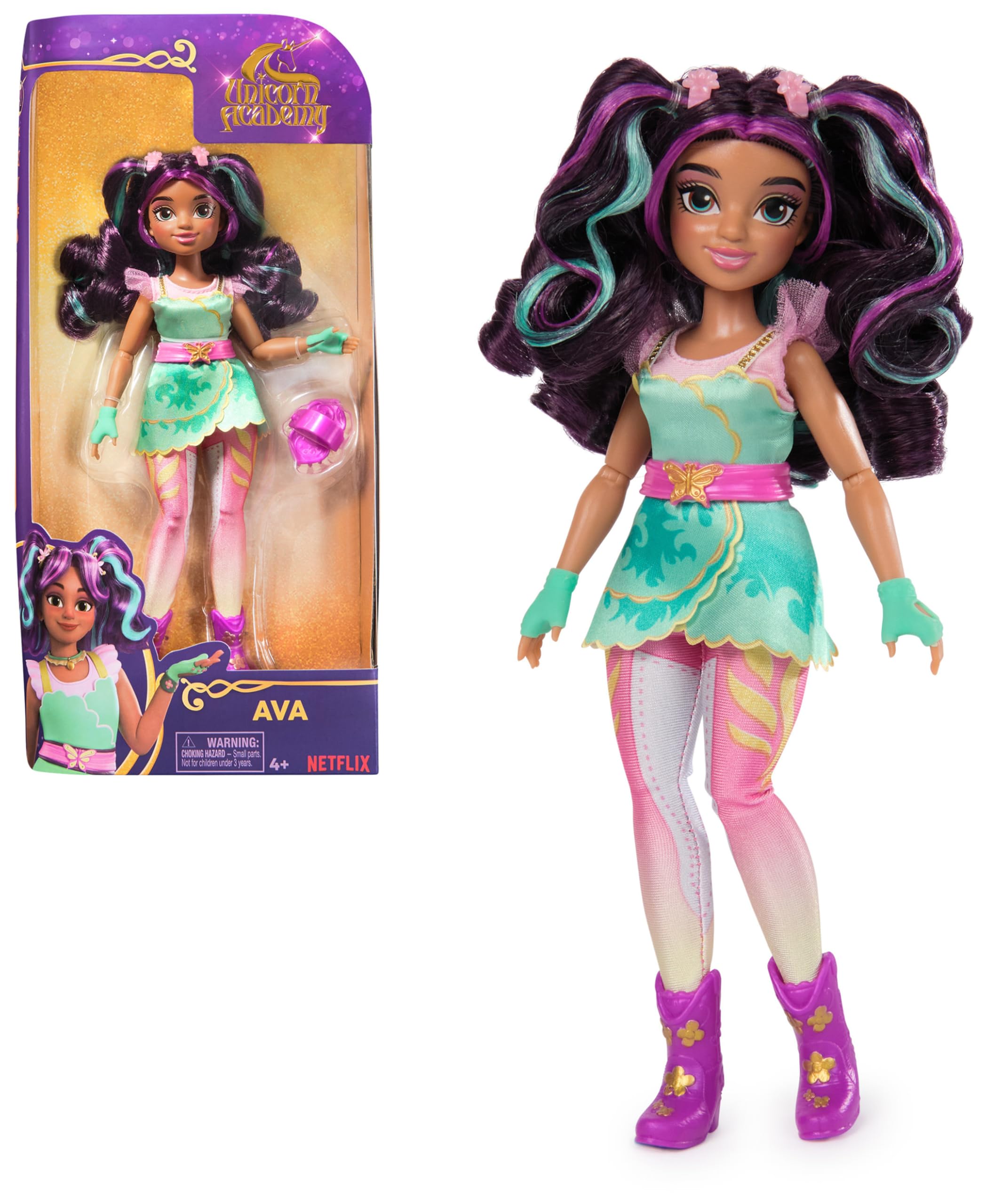 Unicorn Academy Ava Doll with Highlighted Hair, 7 Accessories & Styling Tool | 24.1cm | Ages 4+ 1