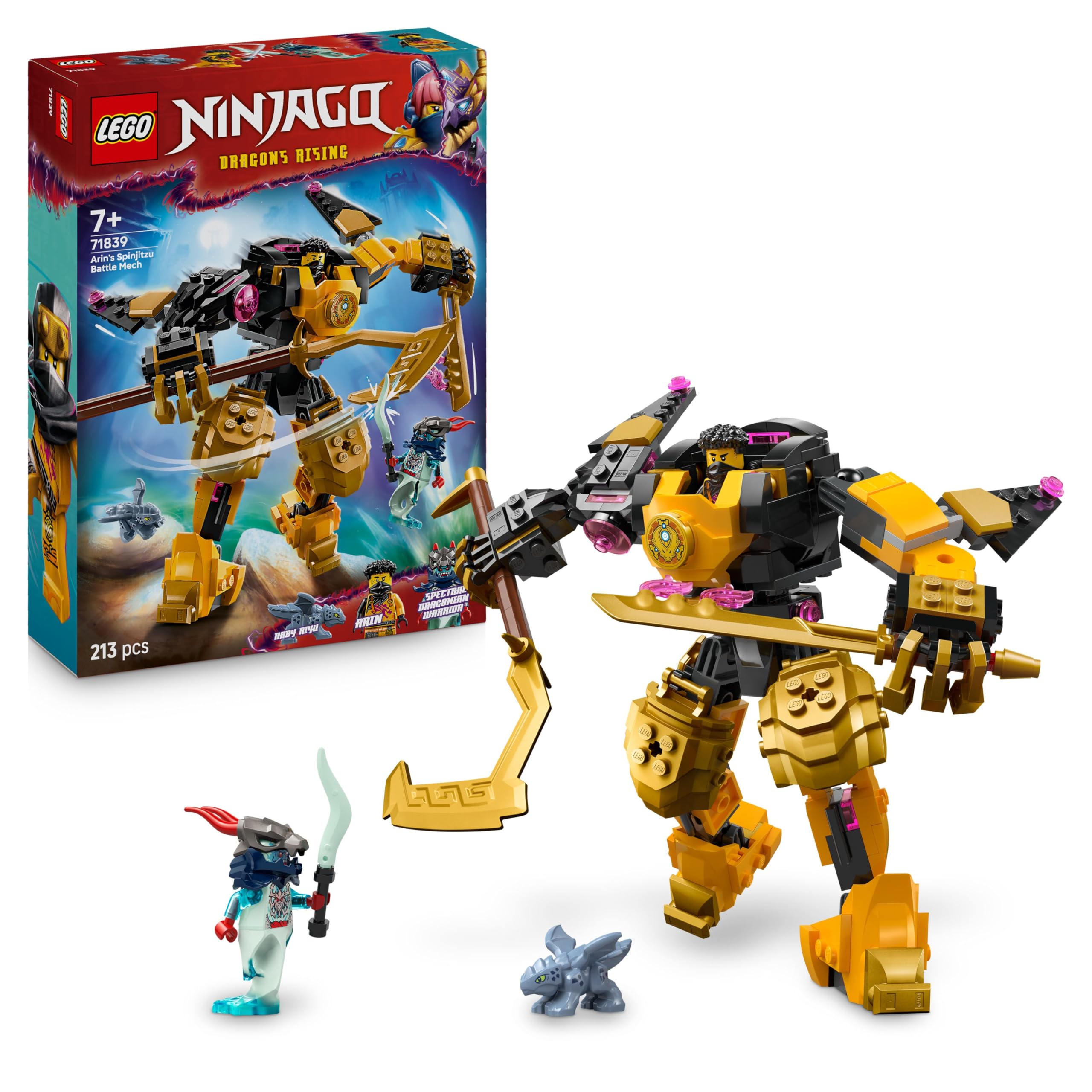 LEGO NINJAGO Arin’s Spinjitzu Battle Mech Toy 71839 | Ages 7+ | Includes 2 Minifigures