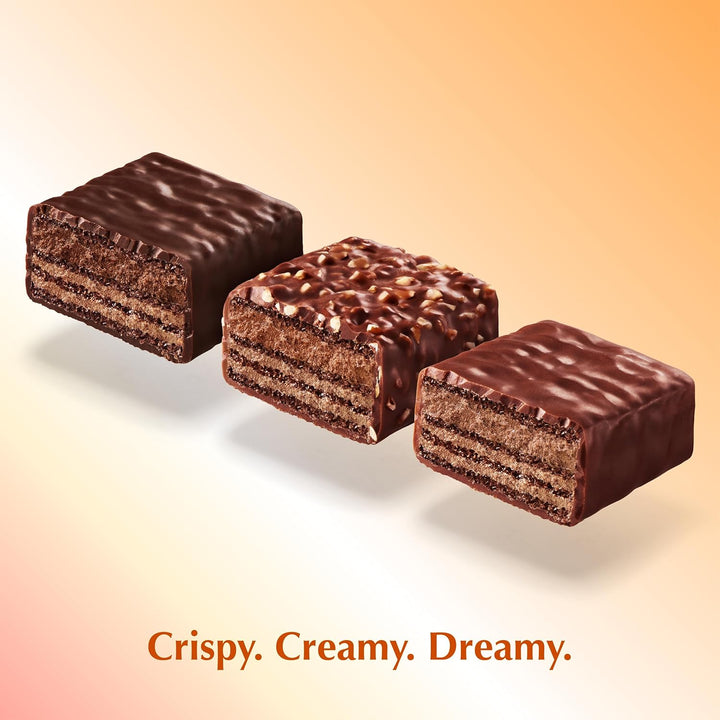 Lindt Choco Wafers Assorted Flavours - Milk, Dark & Hazelnut Chocolate Covered Wafers 135g