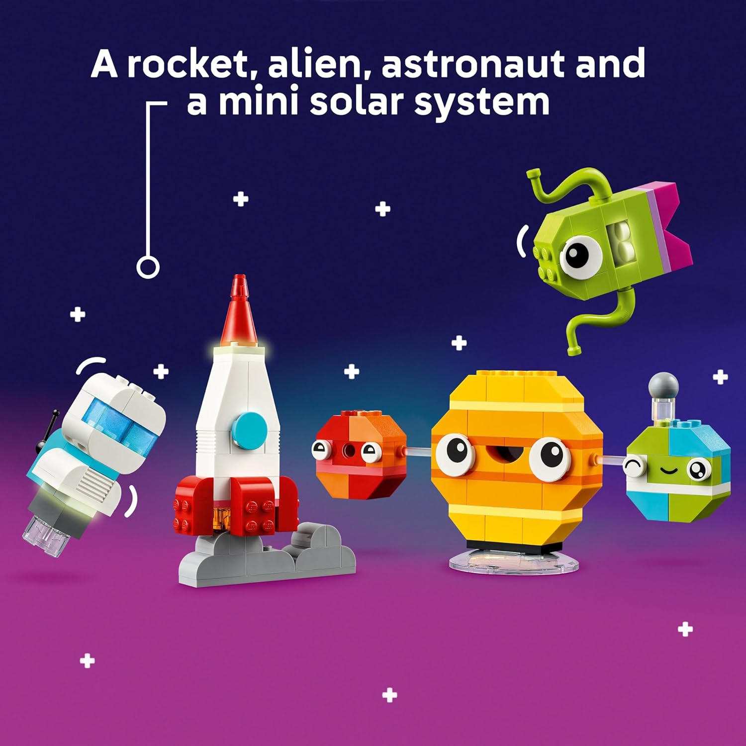 LEGO Classic Creative Space Planets Brick Box - Solar System Building Set for Kids 5+ 6