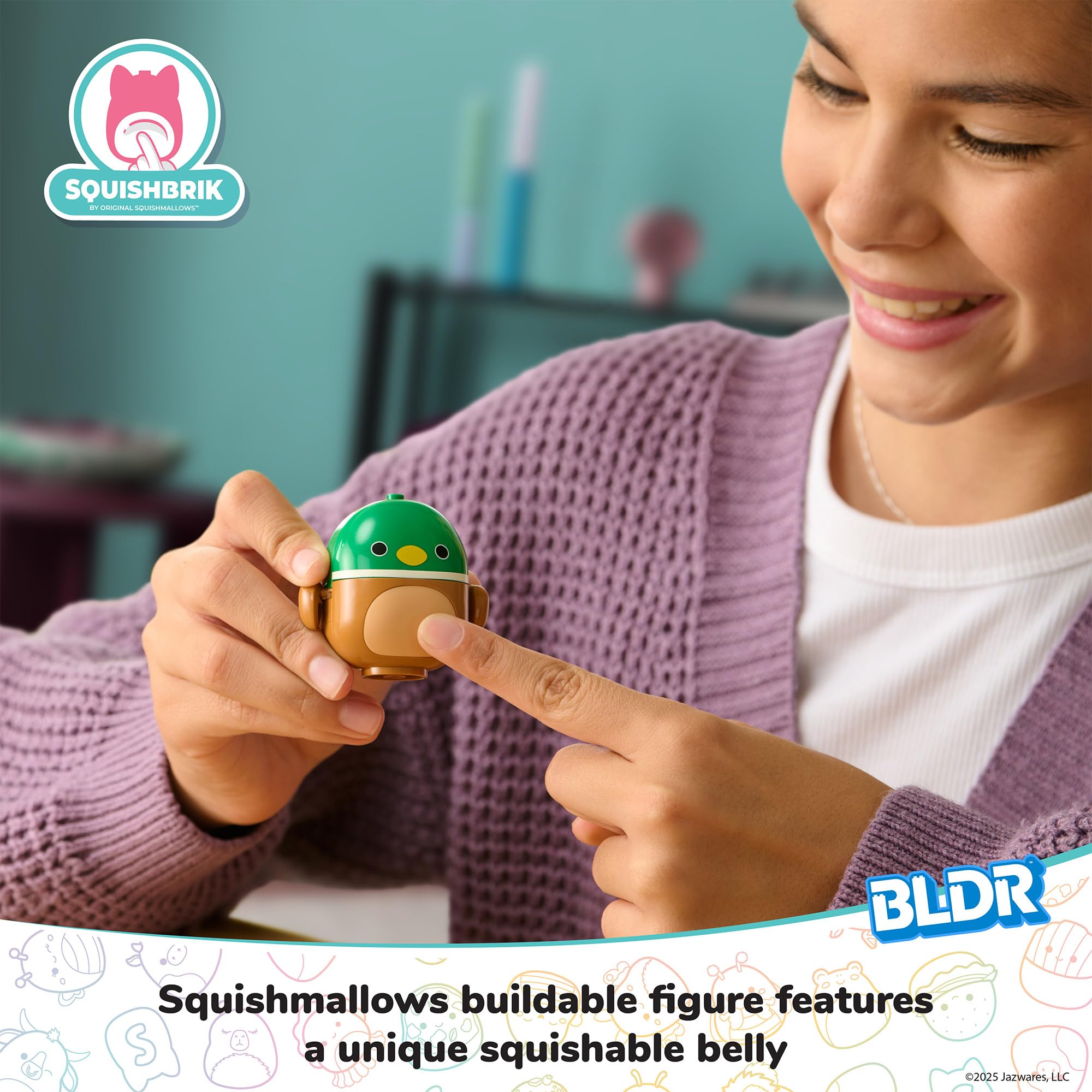 BLDR Squishmallows Avery’s Ball Game Building Set - 121-Piece Playset with Buildable Figure 11