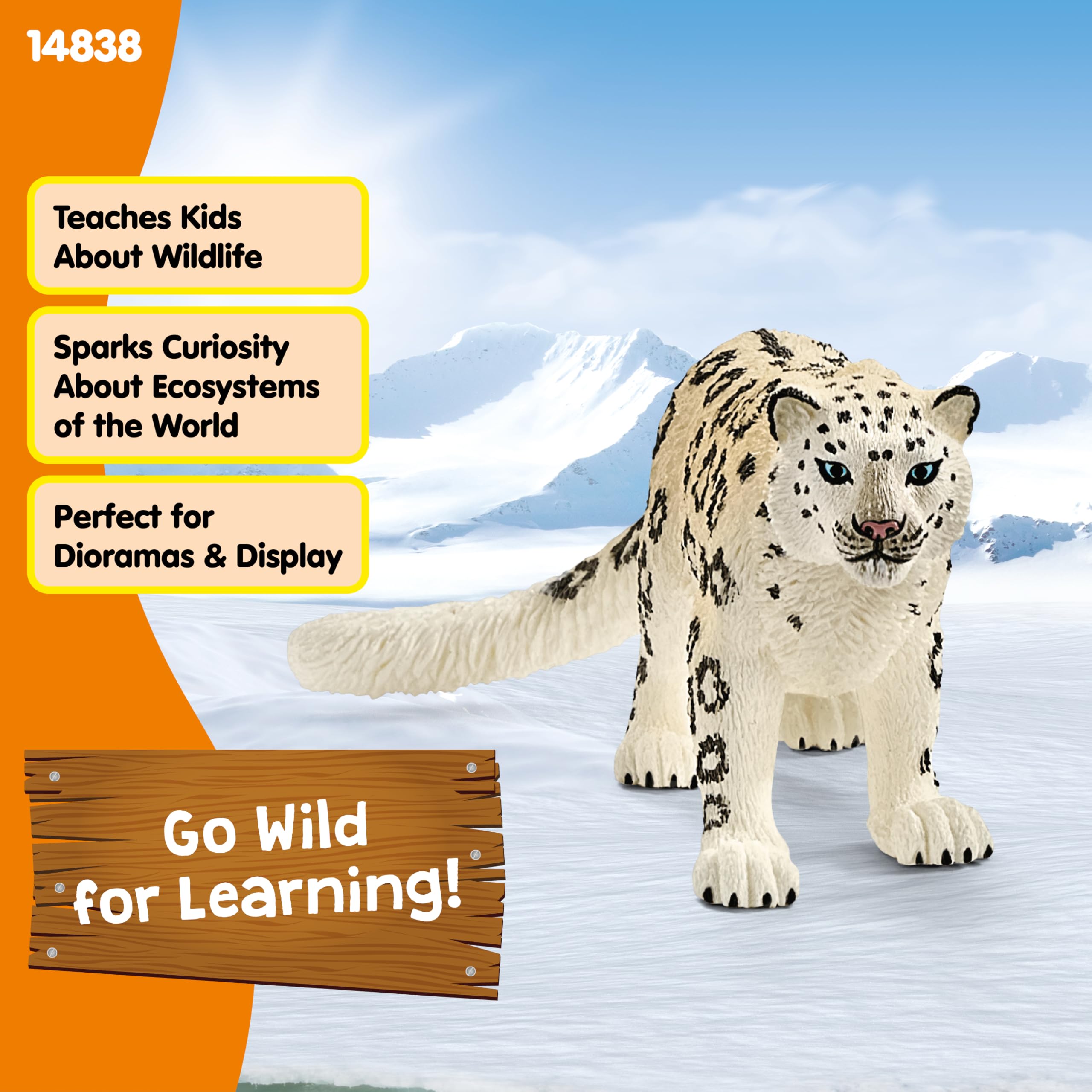 Schleich 14838 Snow Leopard Wildlife Figure - Detailed Animal Playset for Kids 6