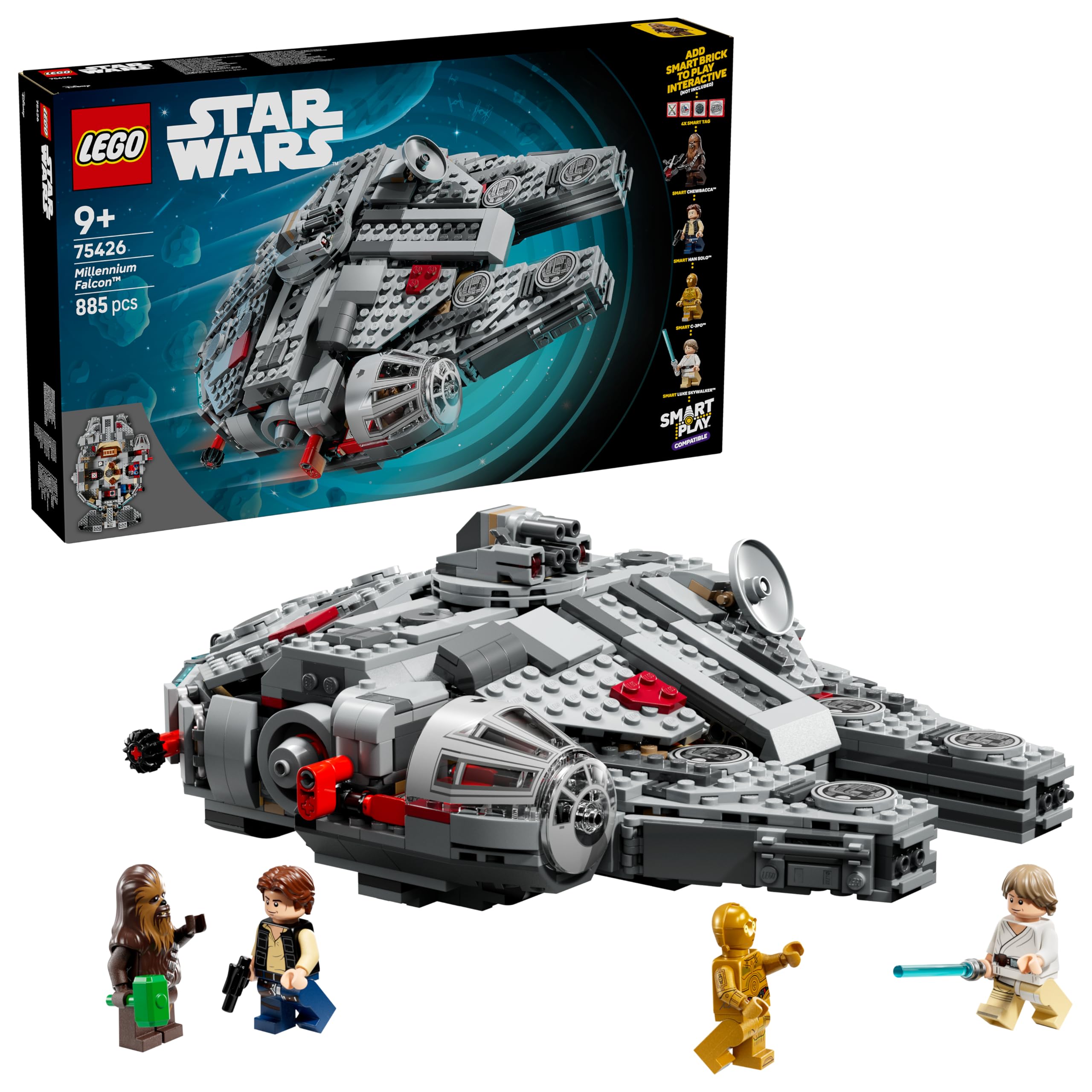 LEGO Star Wars 75426 SMART Play Millennium Falcon Building Set | Ages 9+ 1