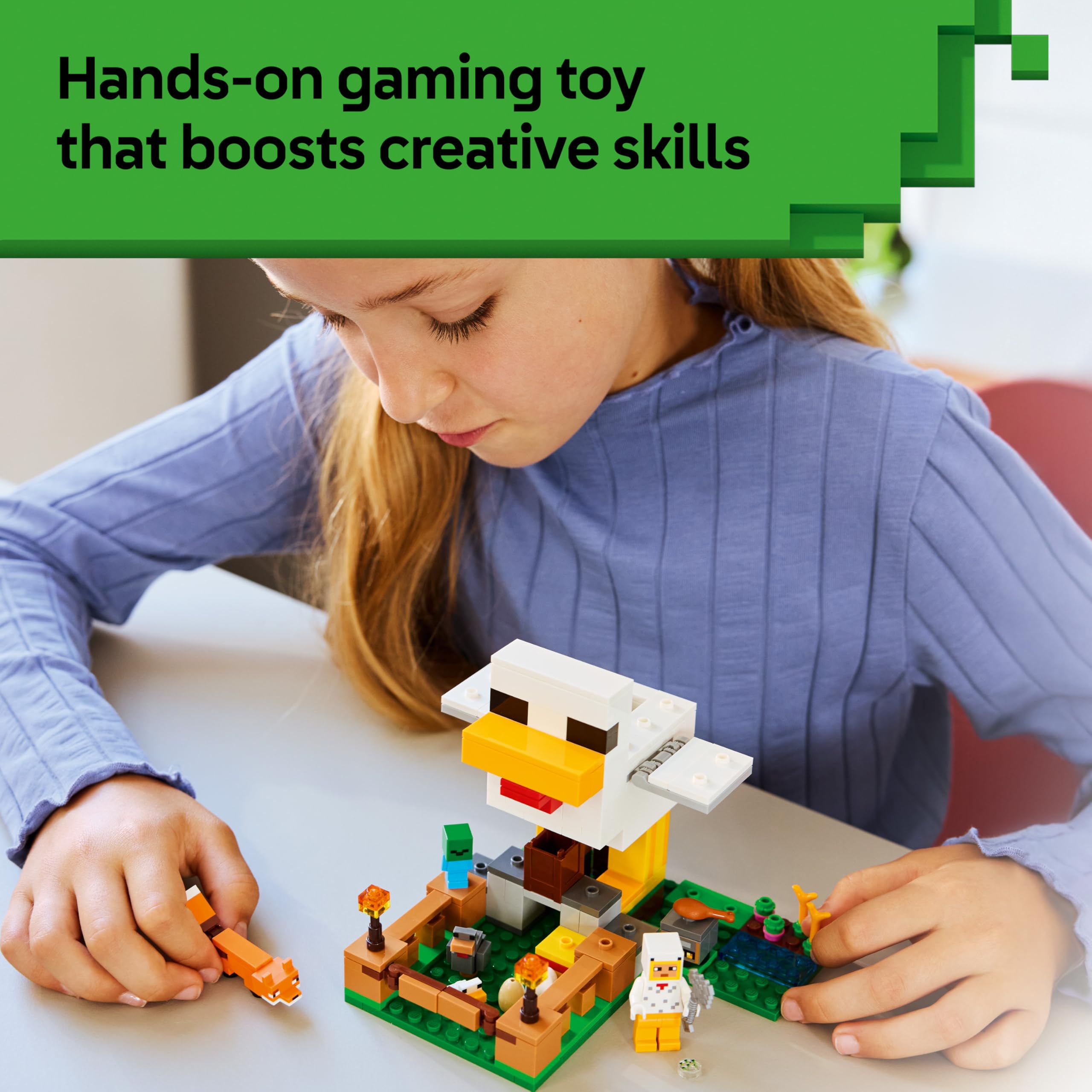 LEGO Minecraft Chicken Farm Building Set 21585 | Ages 7+ | Includes Chicken Fan Minifigure 4