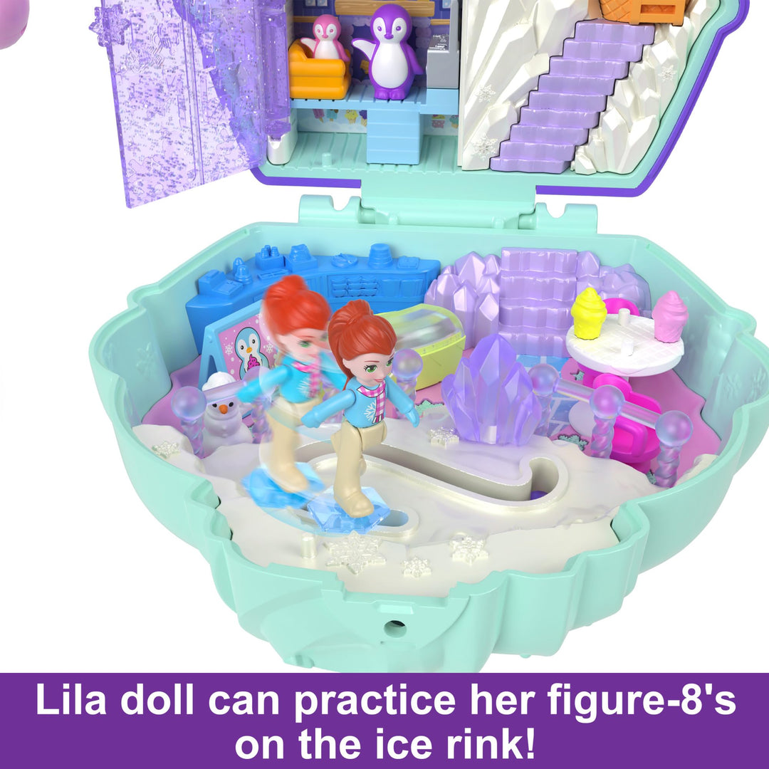 Polly Pocket Snow Sweet Penguin Compact Playset - 13 Accessories & 6 Storytelling Features, Ages 4+