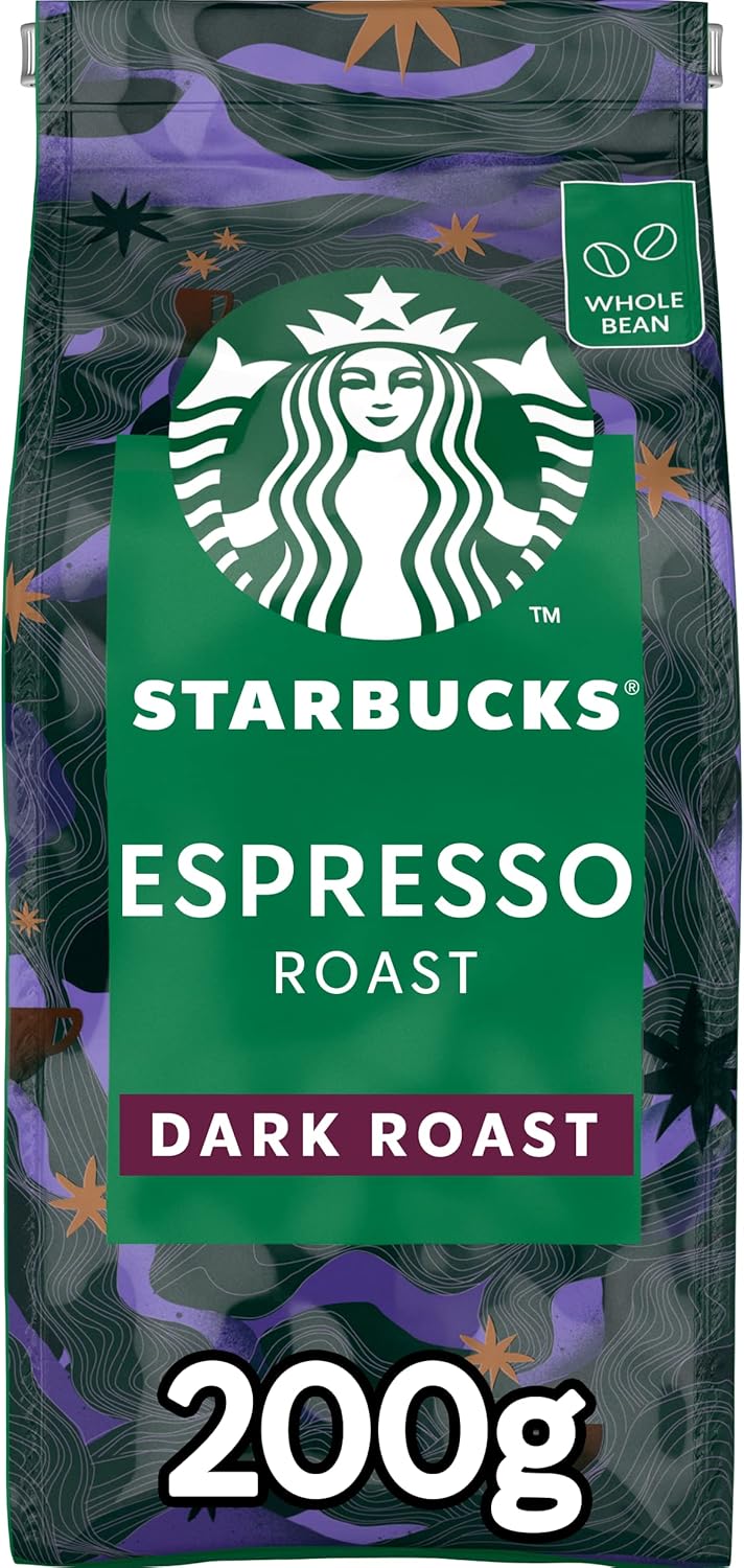STARBUCKS - Espresso Roast Dark Roast Whole Bean Coffee 200g (Pack of 6) 8