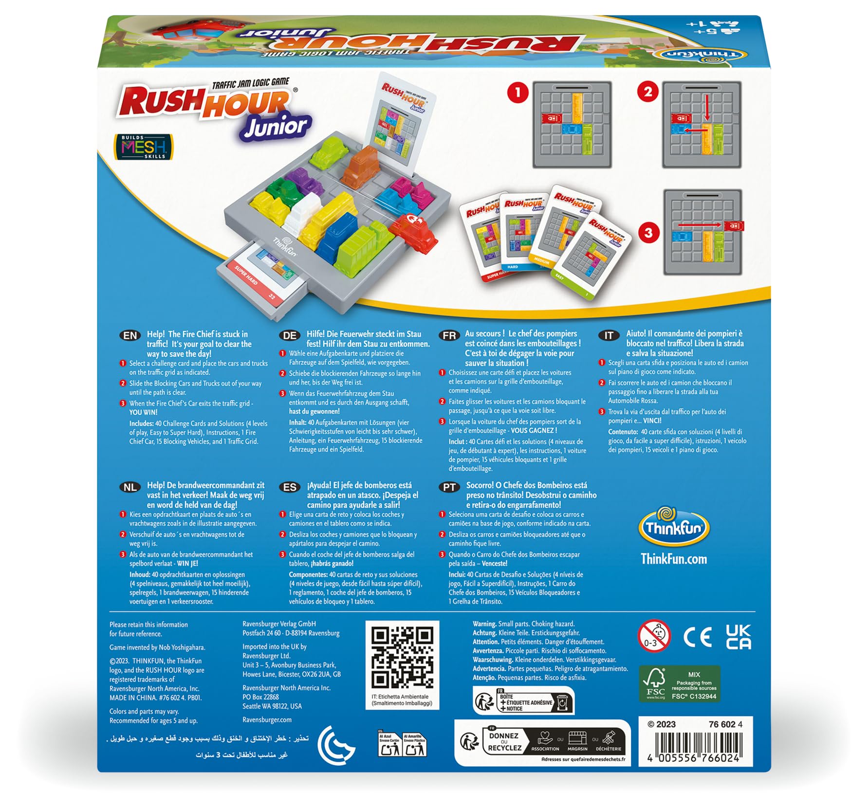 ThinkFun Rush Hour Junior - Traffic Jam Logic Game | Ages 5+ | 1 Player | 40 Challenges 4