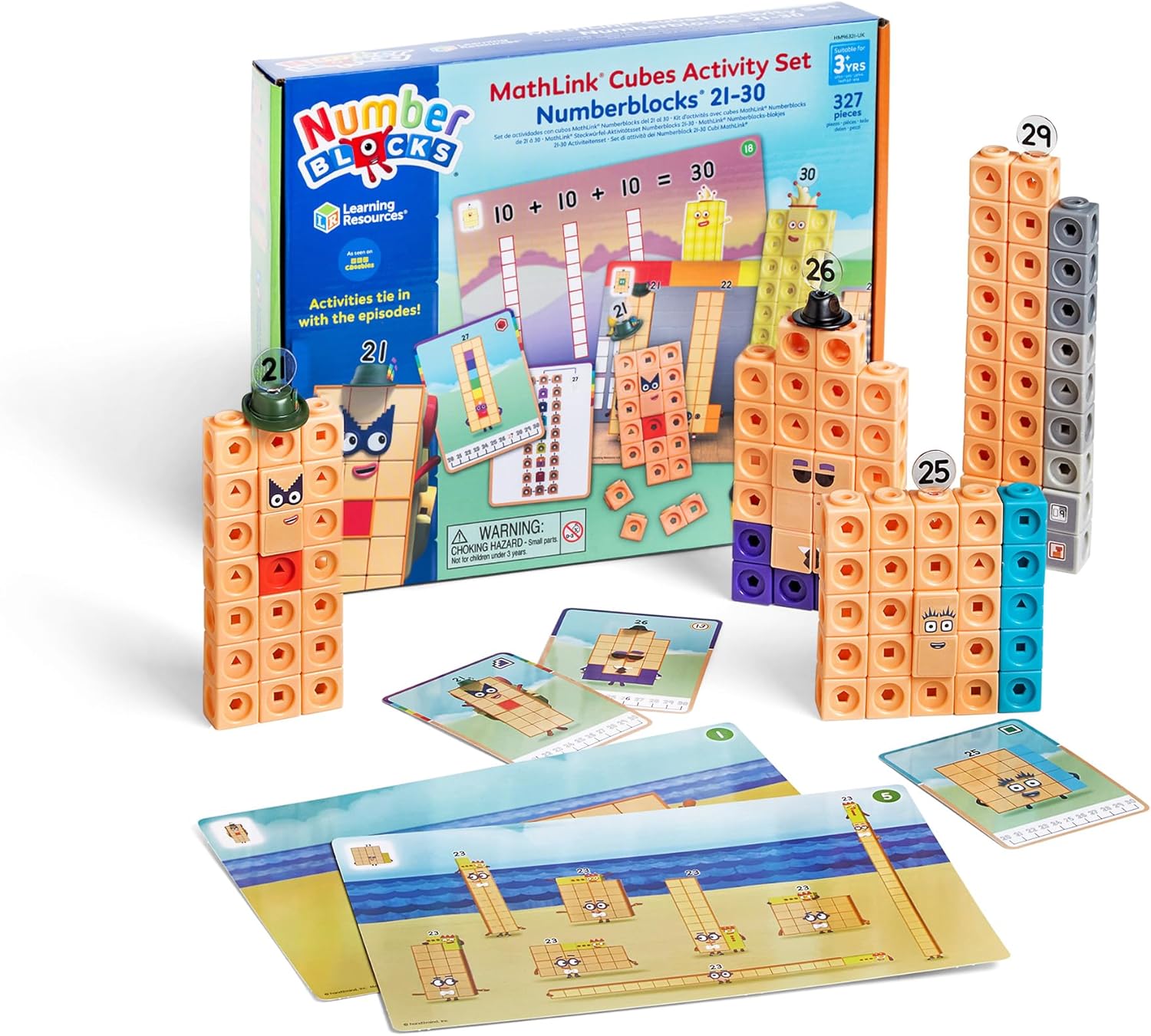 Learning Resources MathLink Cubes Numberblocks 21–30 Activity Set - Educational Building Toy for Ages 3-7