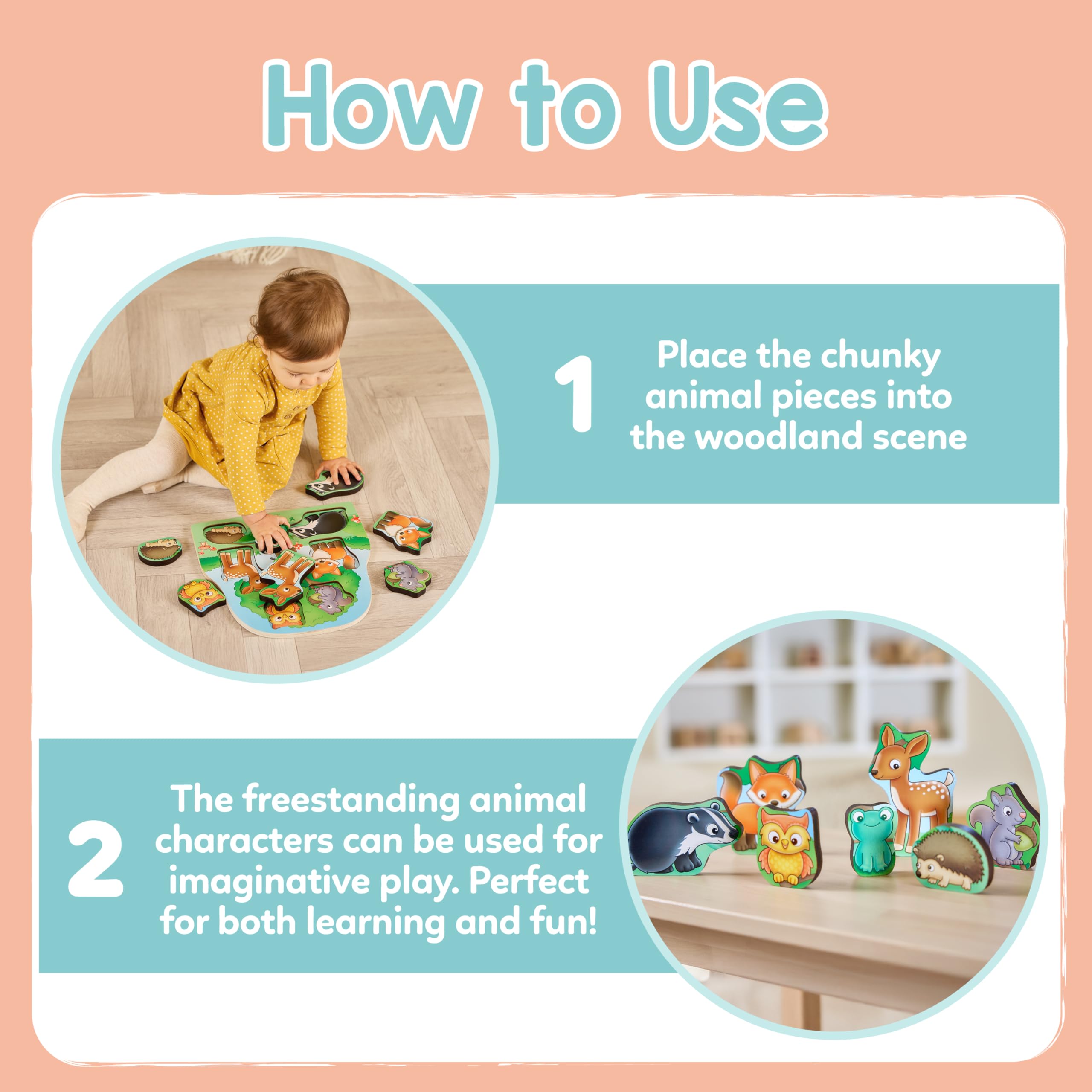 Orchard Toys Woodland Chunky Wooden Puzzle - 1+ Years | 8 Pieces | Wood 3