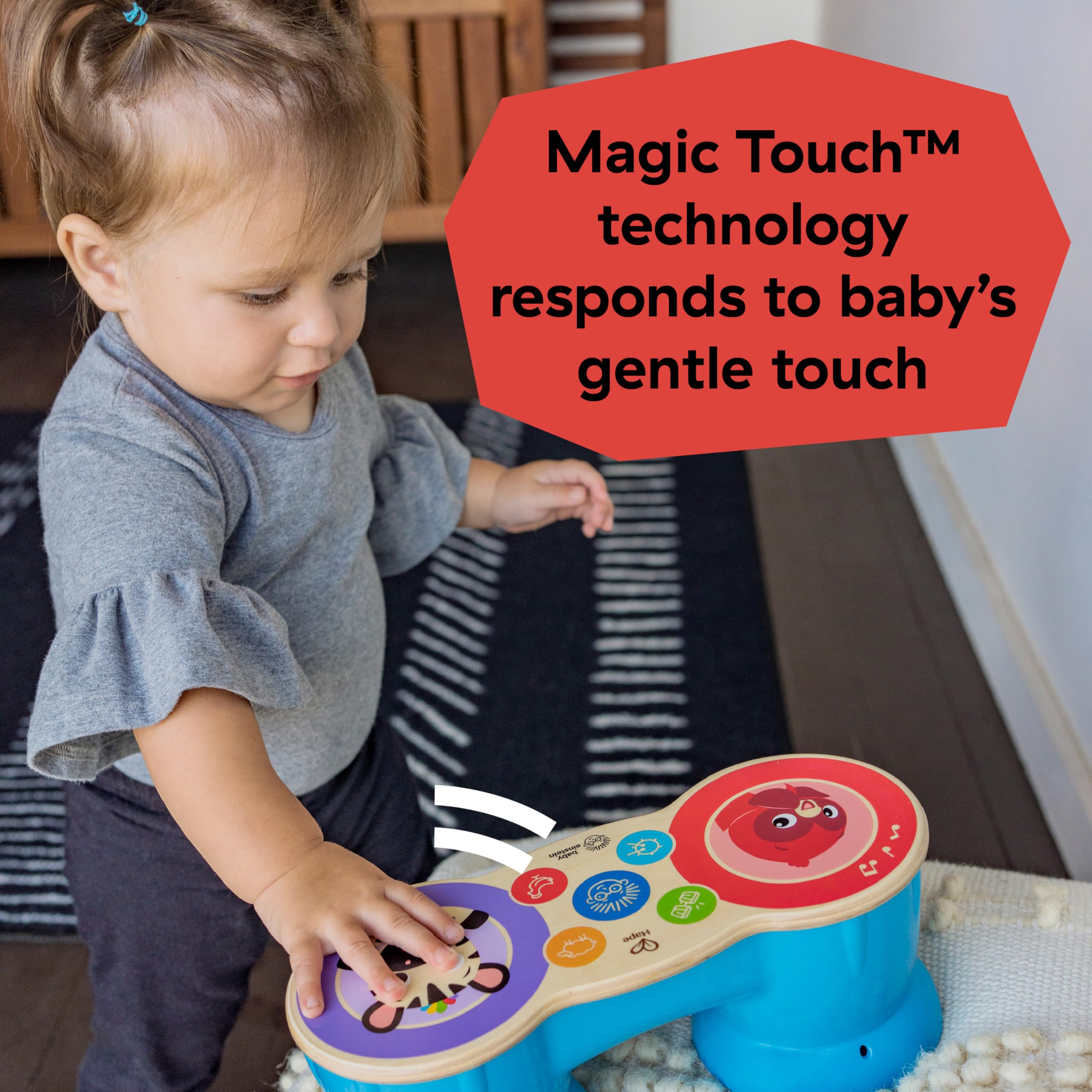 Baby Einstein Upbeat Tunes Magic Touch Drum - Wooden Musical Toy for Toddlers 6-36 Months 3