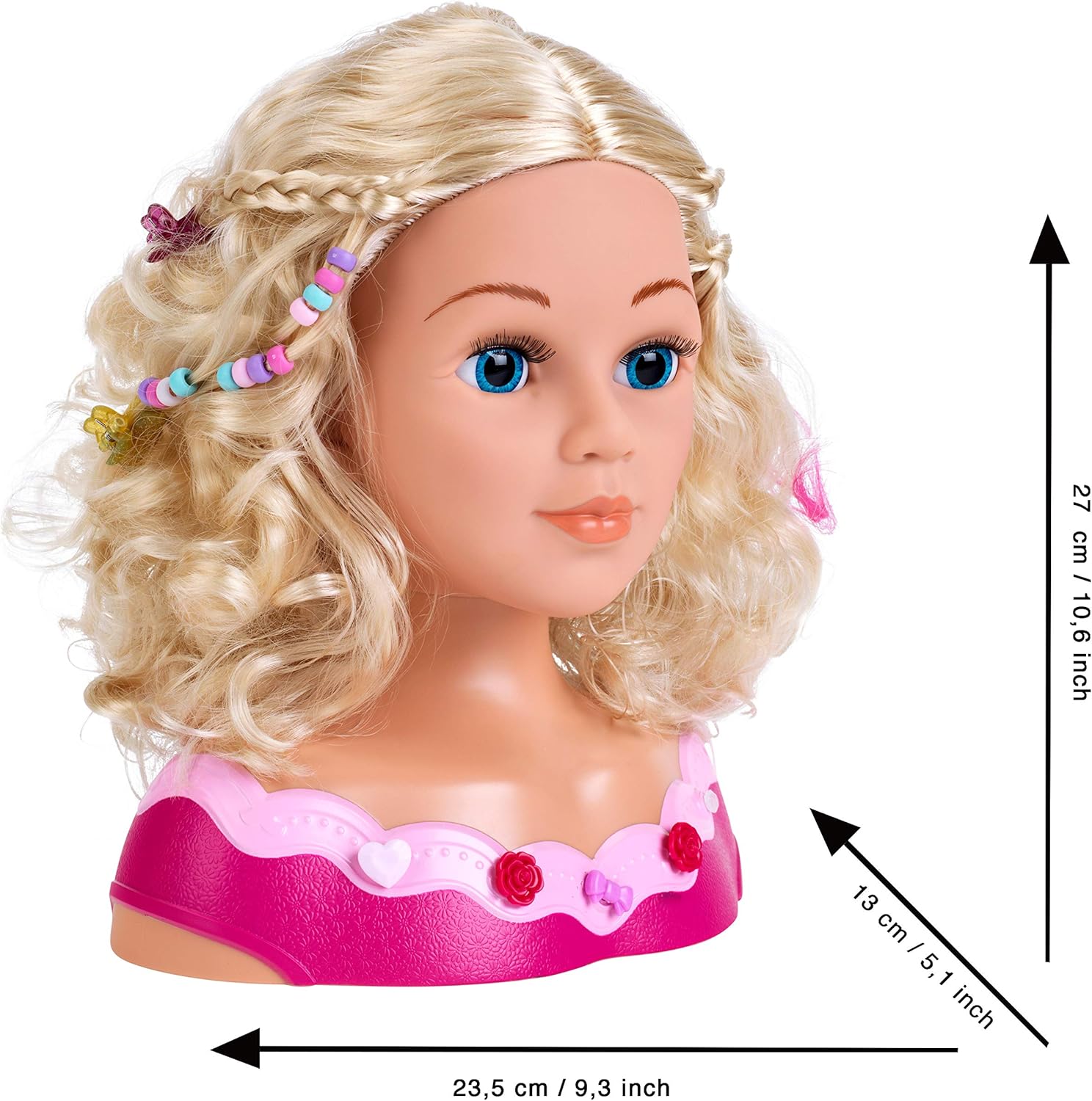 Theo Klein Emma Make-Up & Hairdressing Styling Head with Cosmetic Heart & Accessories 7