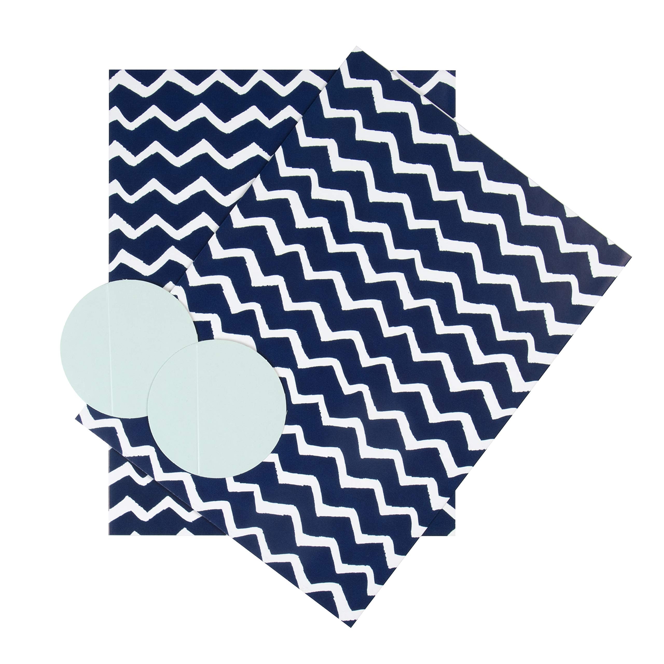 Hallmark Any Occasion Gift Wrapping Paper - Blue & White Zig-Zag Design | 2 Sheets, 50cm x 70cm