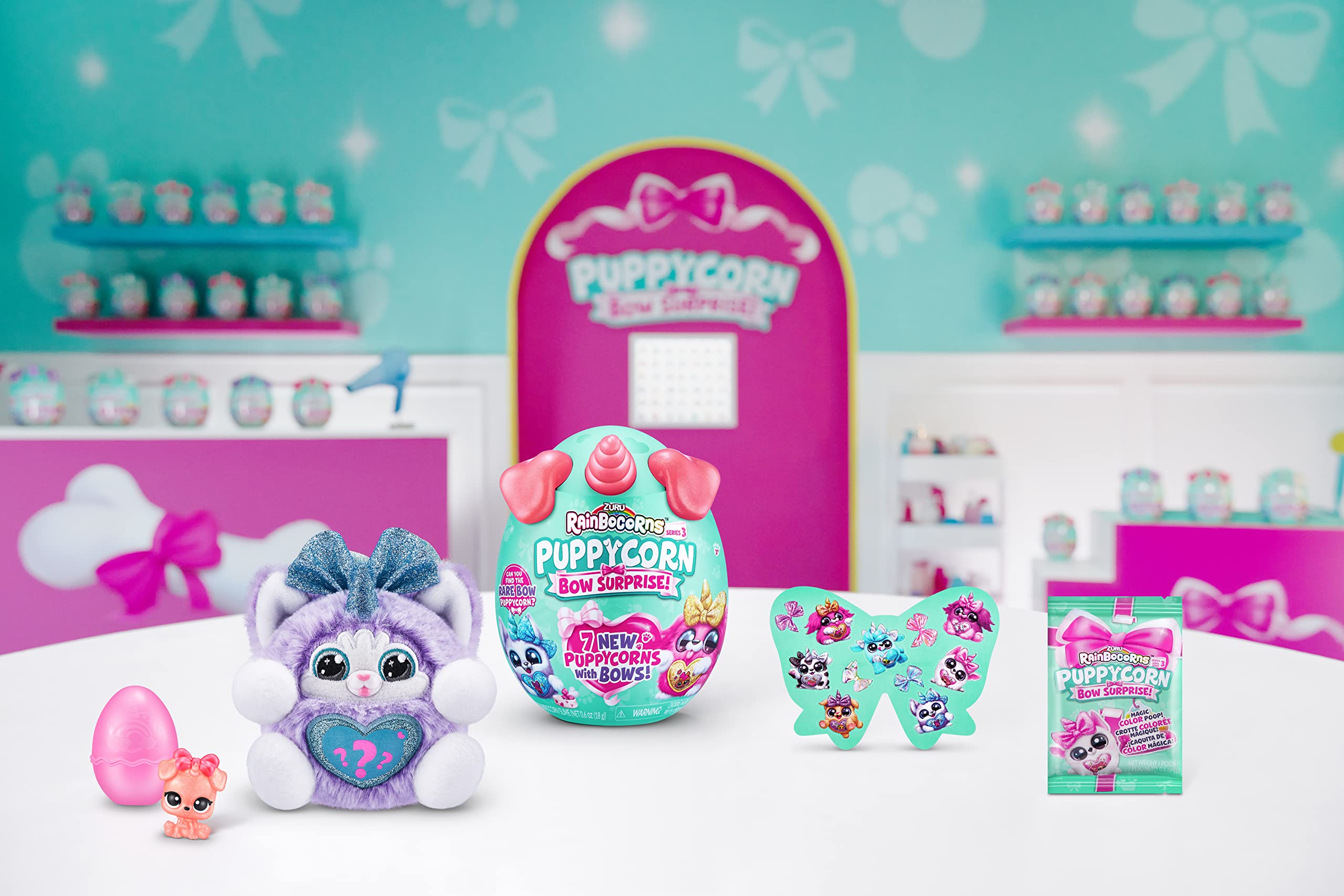 Rainbocorns Puppycorn Bow Surprise - Zedd the Dalmatian Collectible Plush with 5 Layers of Surprises, Slime, Stickers & Boo-Boocorn - Ages 3+ 14