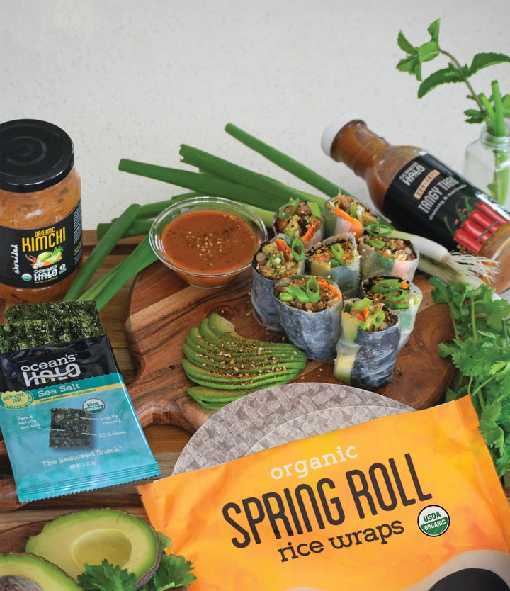 Ocean's Halo Organic Spring Roll Rice Wraps 120g - USDA Organic, Vegan, Gluten-Free