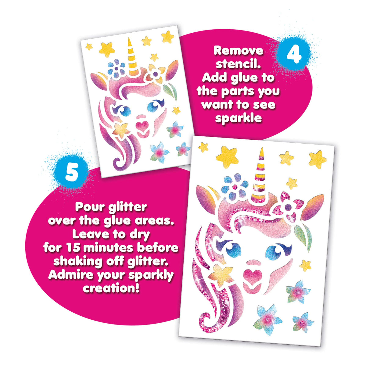 John Adams BLOPENS Sparkling Unicorn Activity Set - Airbrush & Glitter Effects | Ages 4+ 4
