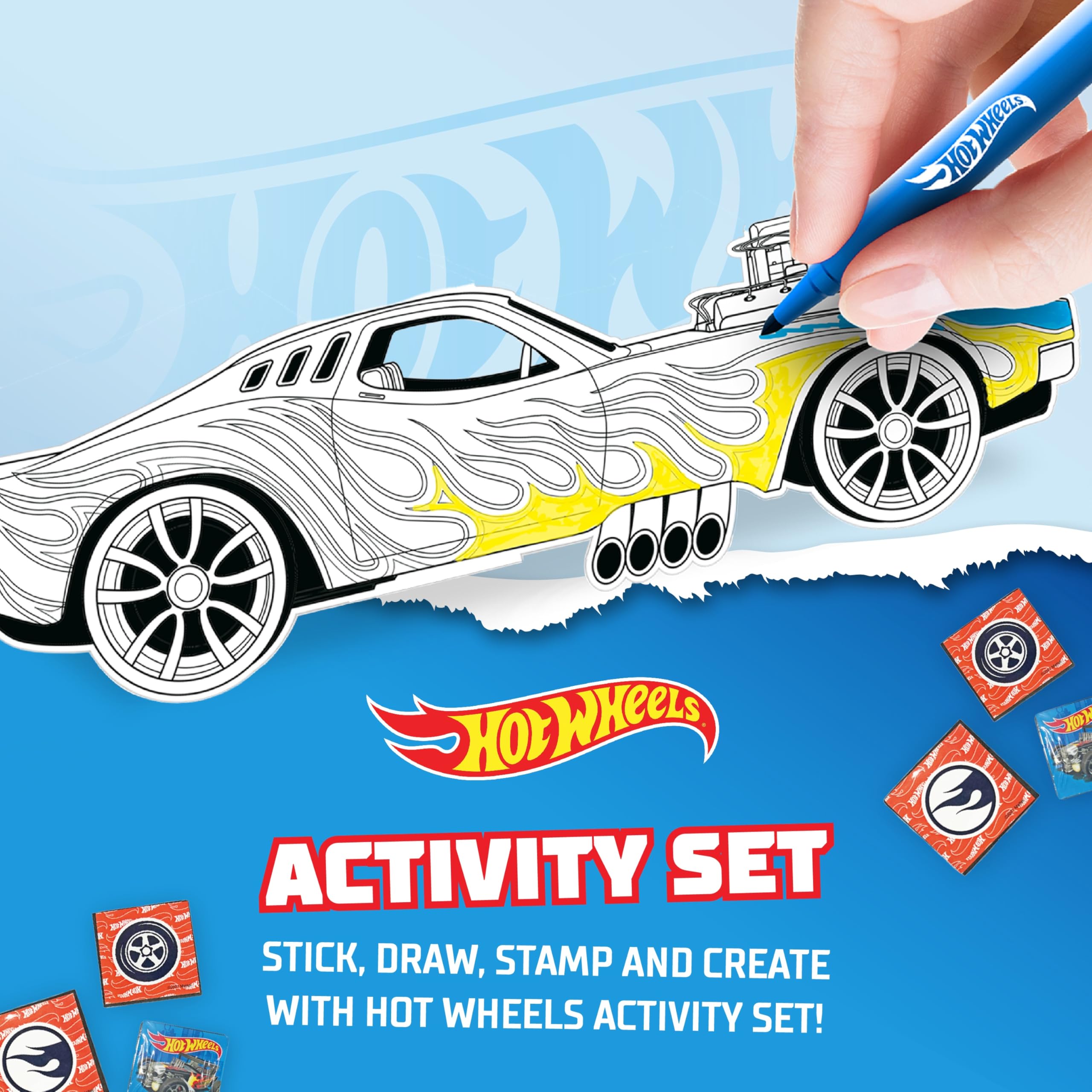 BLADEZ Hot Wheels Activity Set - 150+ Pieces Craft Kit | Customizable Racer | Ages 3+