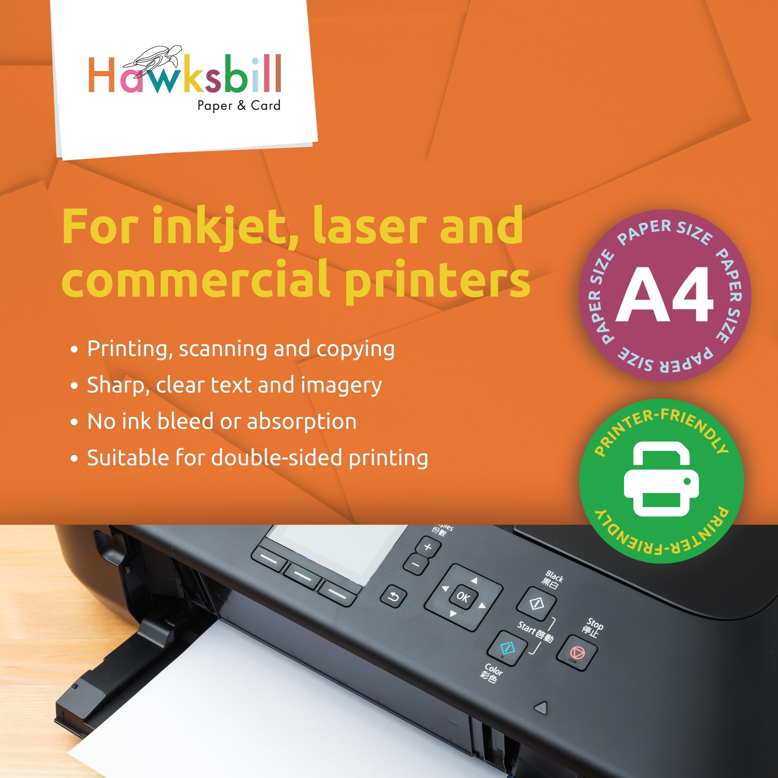 Hawksbill Bright Green Copy Paper - 80 GSM A4 | 100 Sheet Pack | Dyslexia-Friendly 4