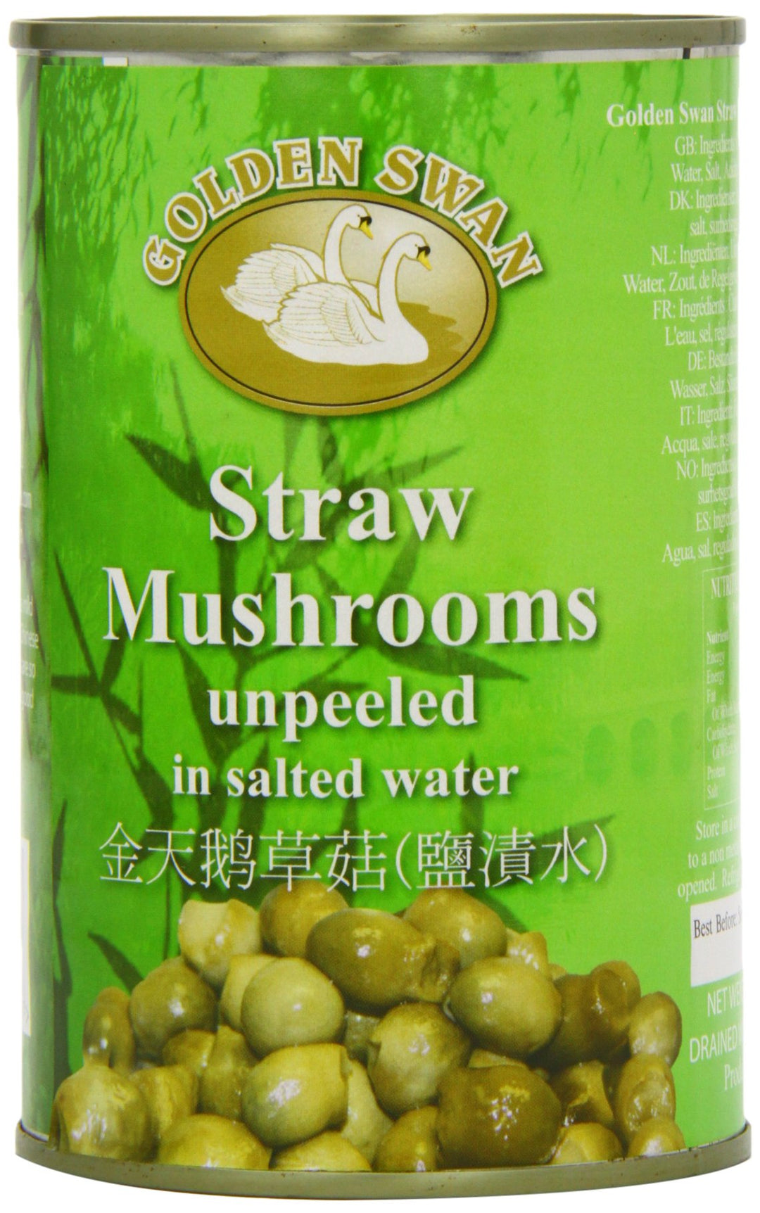 Golden Swan Brand Straw Mushrooms Whole Unpeeled in Brine 425g