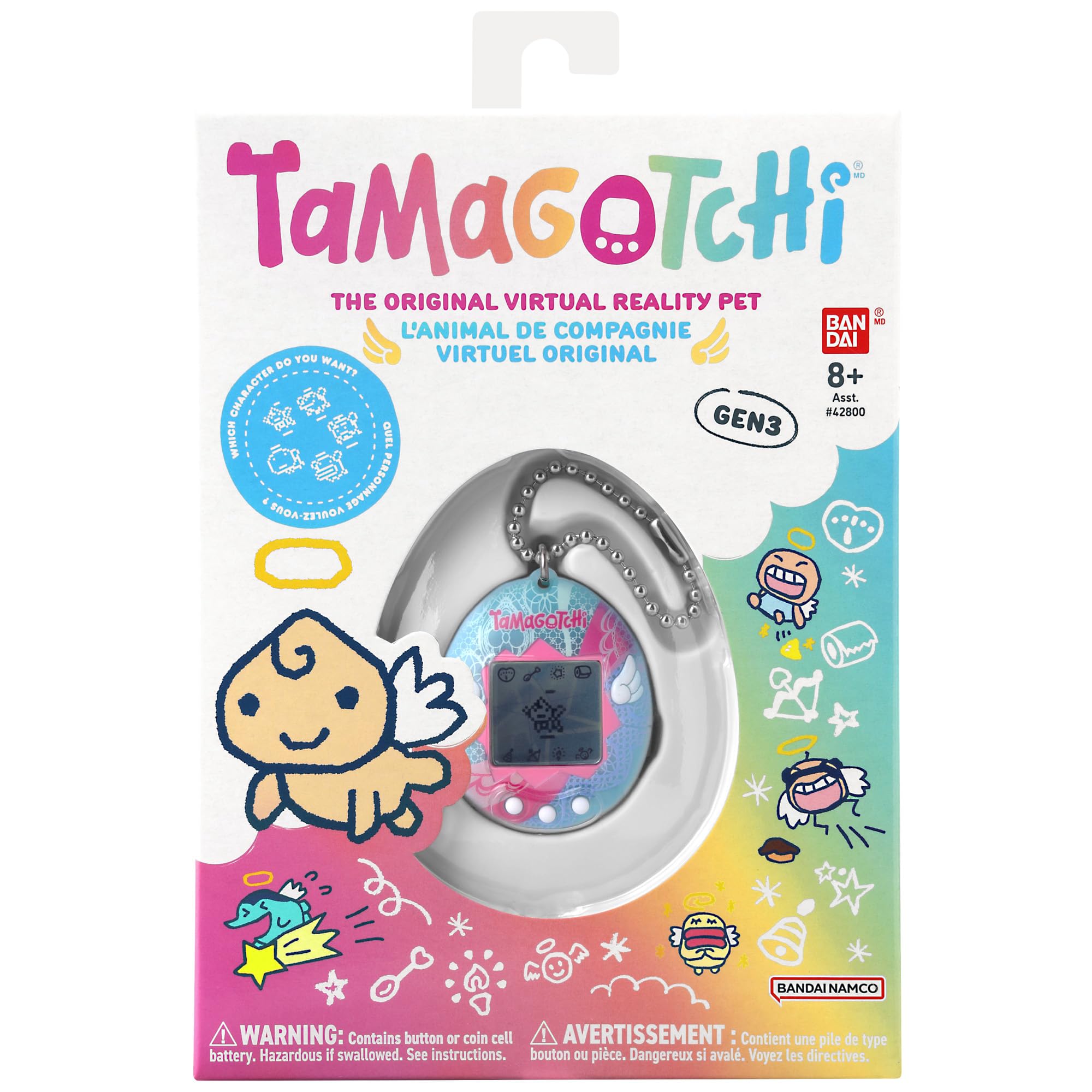 Tamagotchi Original Angel Lace Digital Pet - Electronic Virtual Pet Toy for Kids 8+ 15