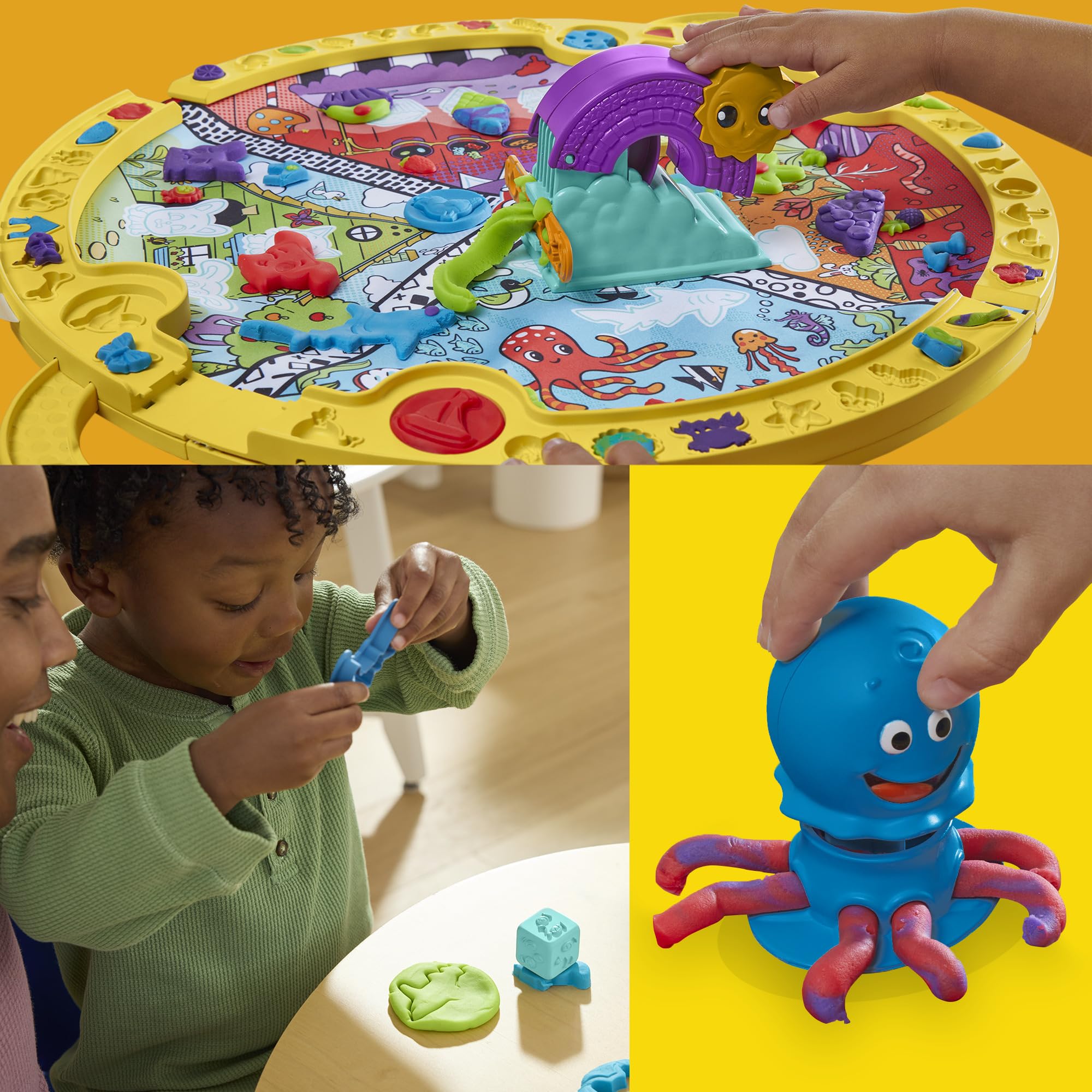 Play-Doh Fold and Go Playmat Starter Playset - Includes 19 Tools & 4 Cans of Compound, Ages 3+ 4