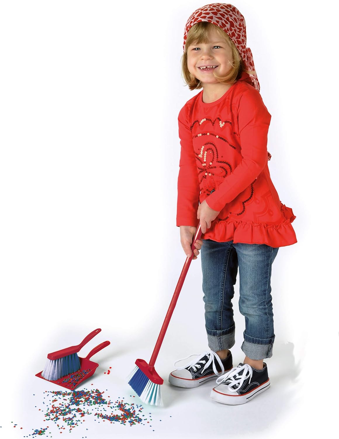 Theo Klein 6741 Vileda Broom Trolley Playset - Includes Mop, Bucket, Broom & Dustpan - Pretend Play for Ages 3+ 5