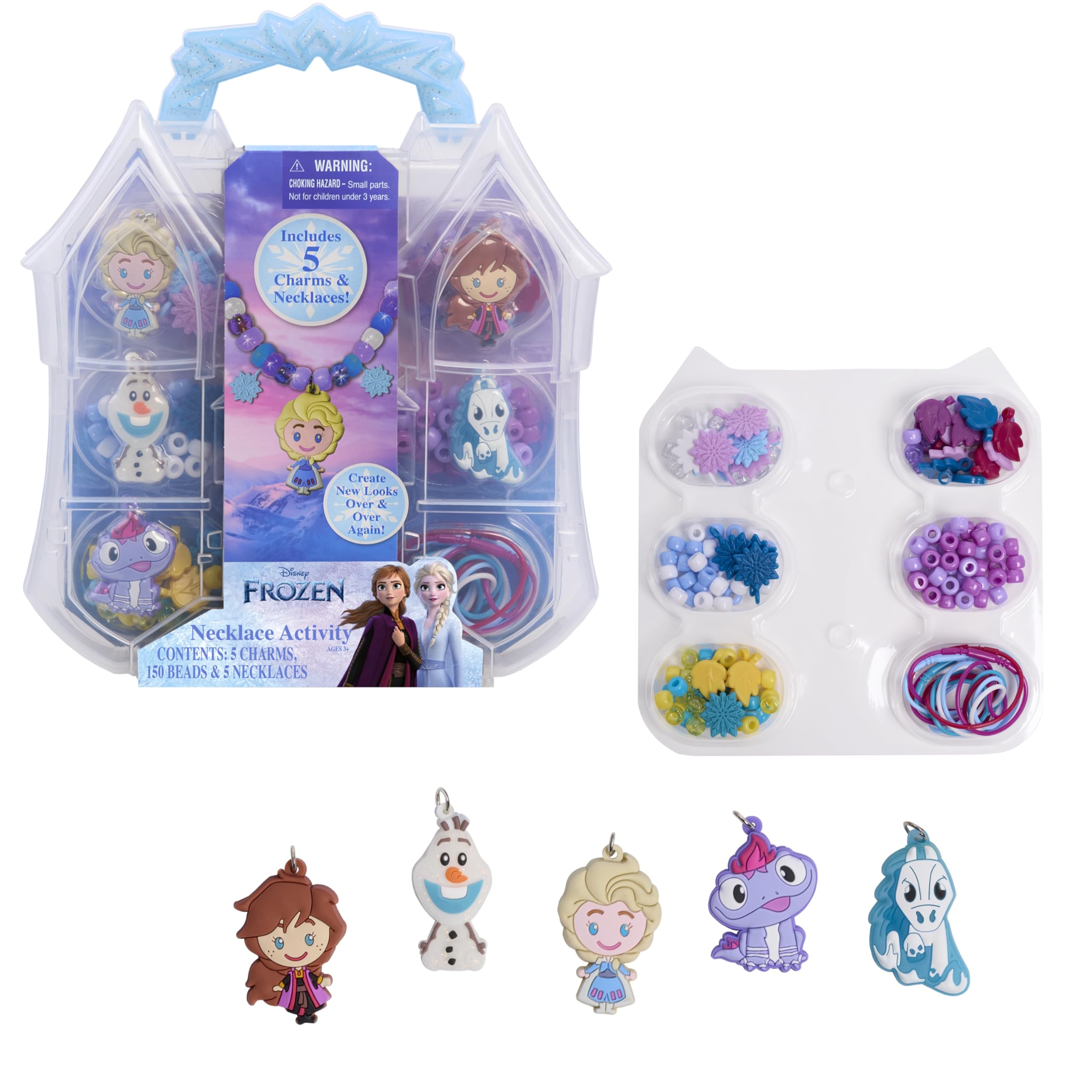Tara Toys Frozen 2 Necklace Activity Set - 150 Beads, 5 Charms, 5 Necklaces | Ages 3+