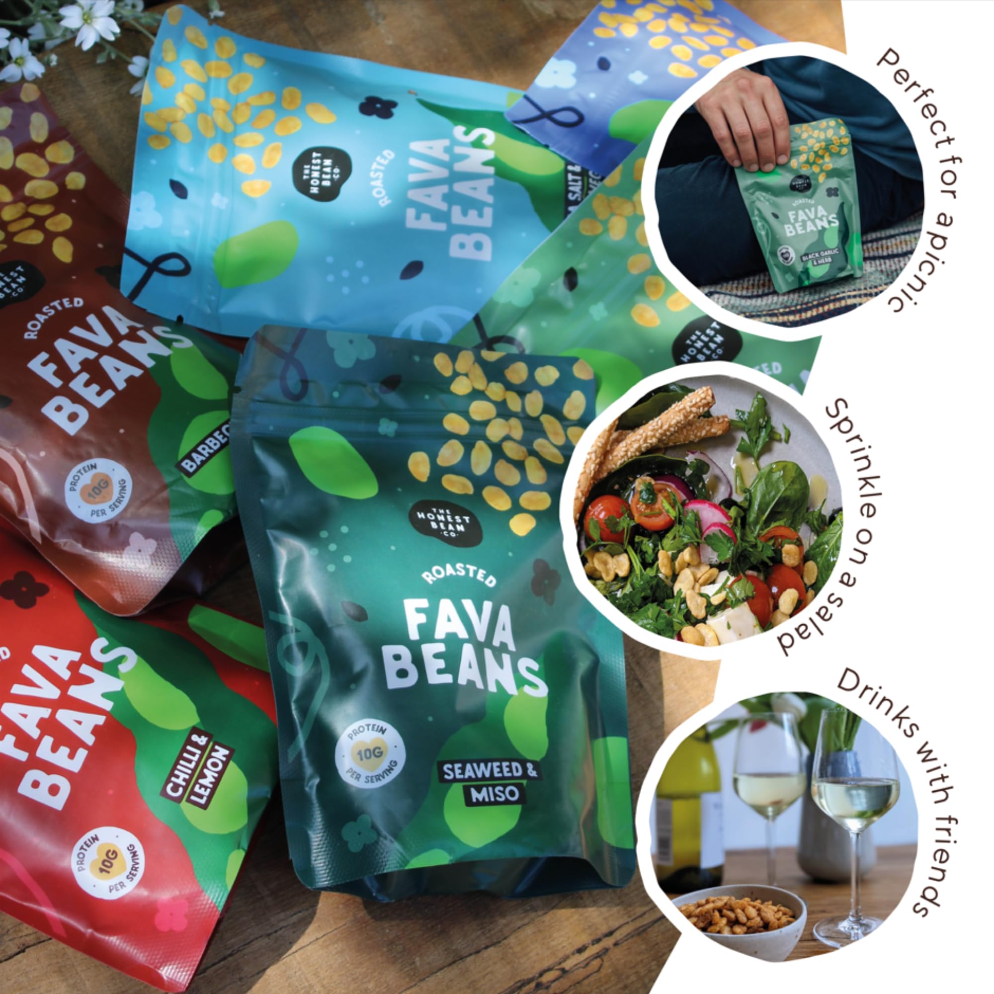 The Honest Bean Co Roasted Fava Bean Chilli & Lemon High Protein Vegan Snack 6 x 120g 8