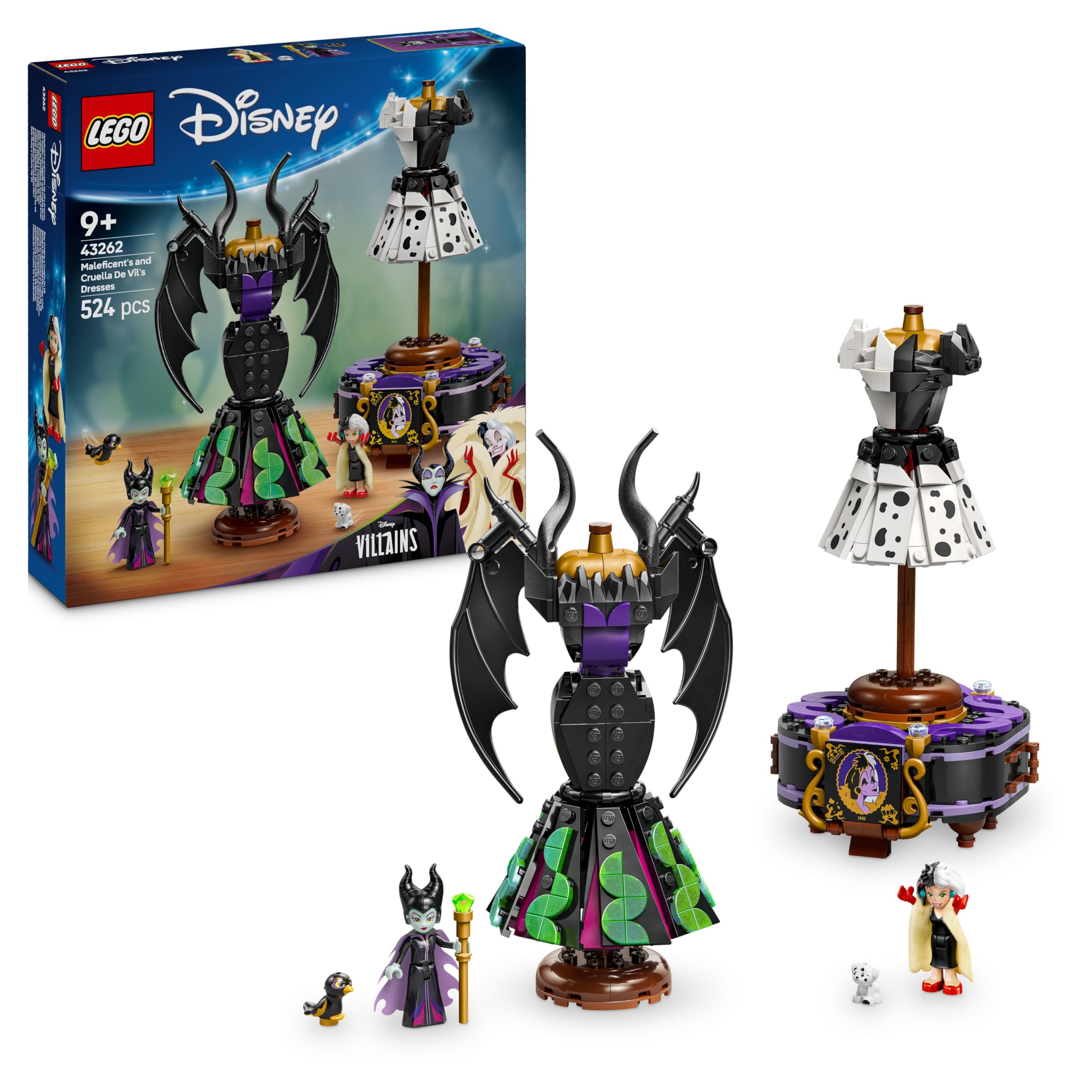 LEGO Disney Maleficent and Cruella De Vil Dresses Building Set - Creative Fashion Toy for 9+ 10