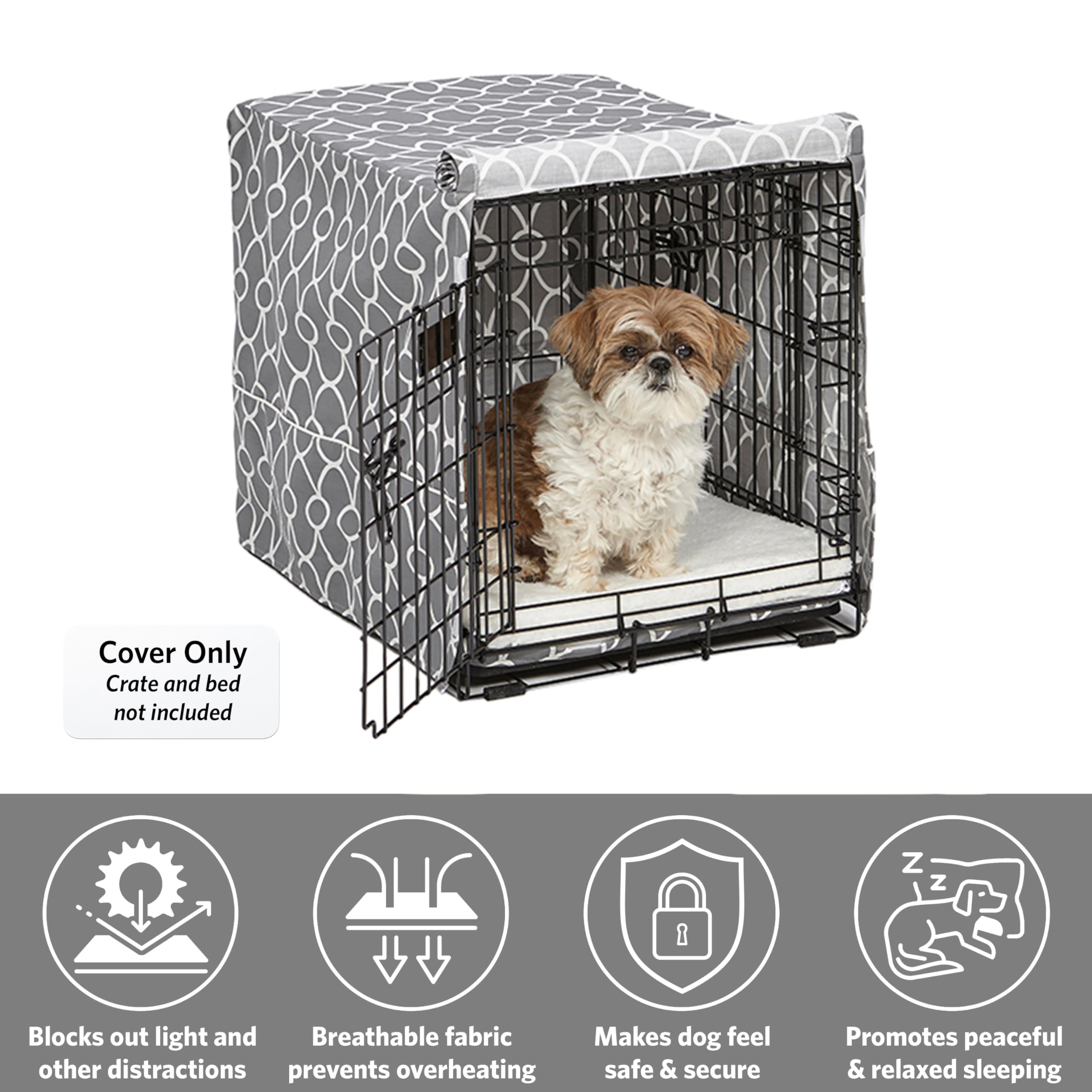 MidWest Homes for Pets Quiet Time Crate Cover - Teflon Protection | Fits 61cm Crates | Gray 3