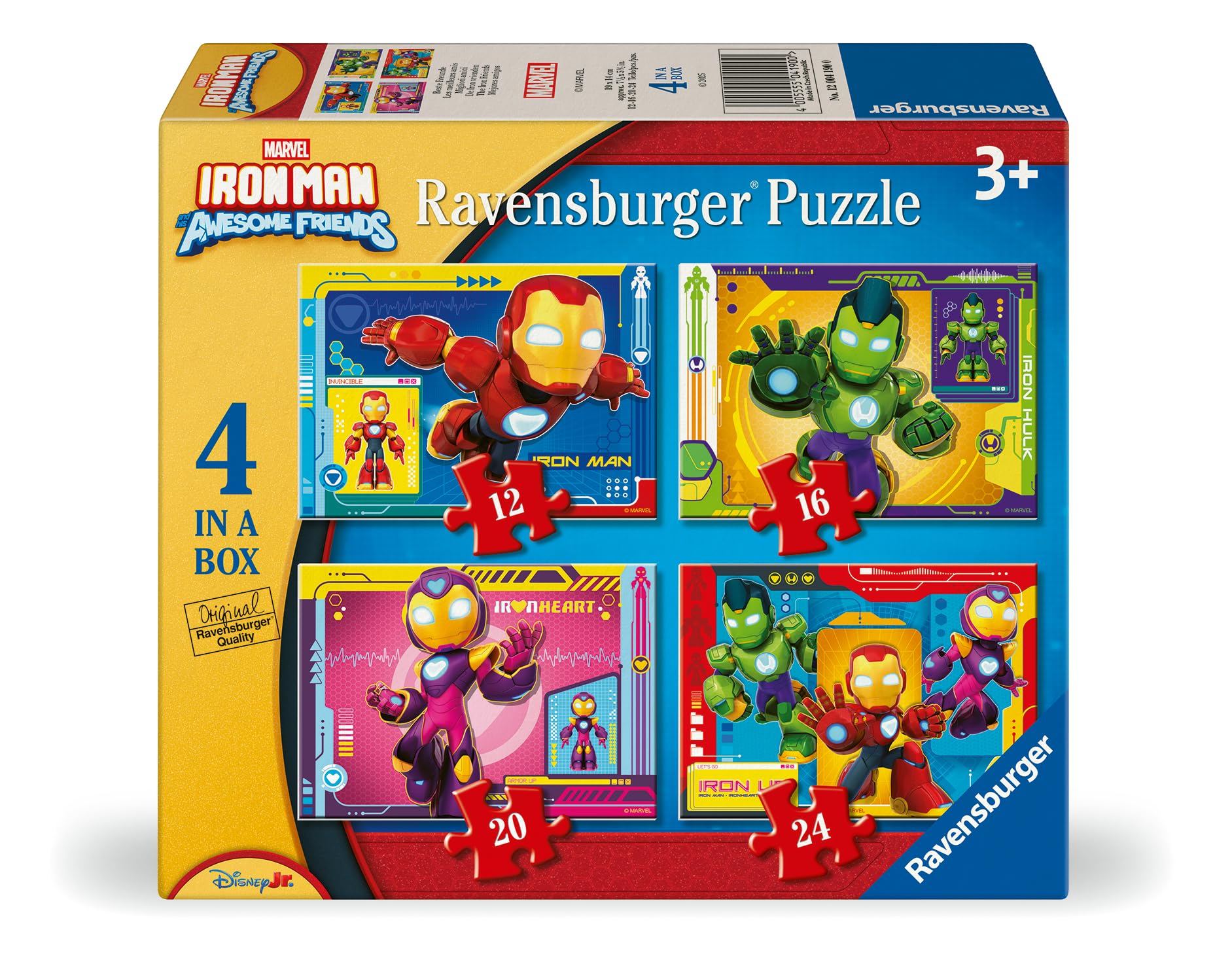 Ravensburger Iron Man & His Awesome Friends 4-in-a-Box Progressive Puzzle Pack 6