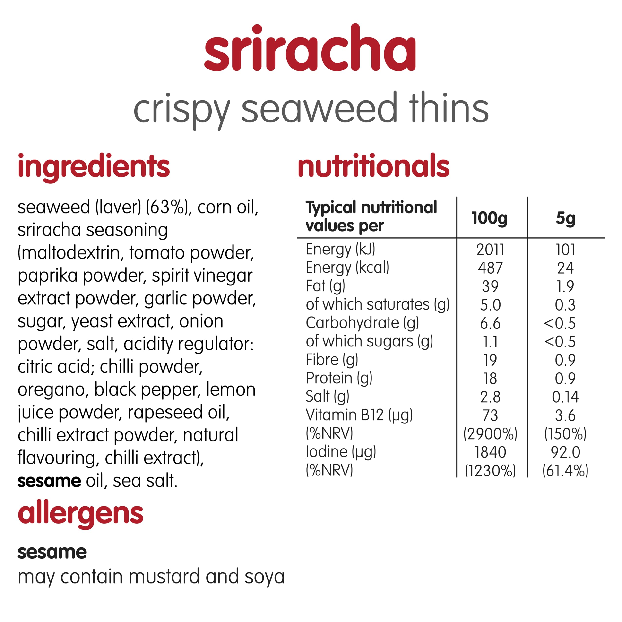 Itsu - Sriracha Seaweed Thins 32-Pack 5