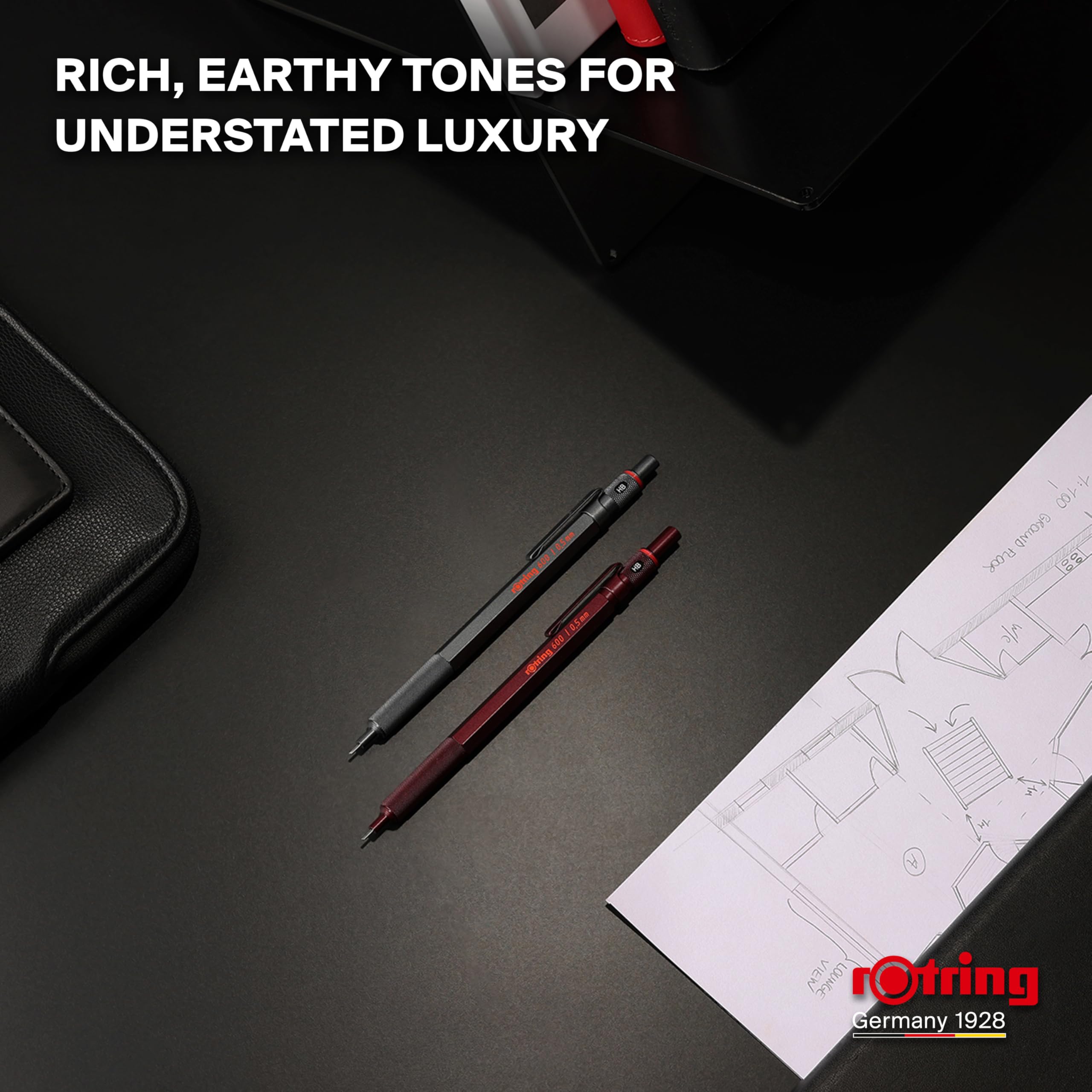 rOtring 600 Mechanical Pencil - 0.5mm HB Lead | All-Metal Body | Chocolate Truffle 8