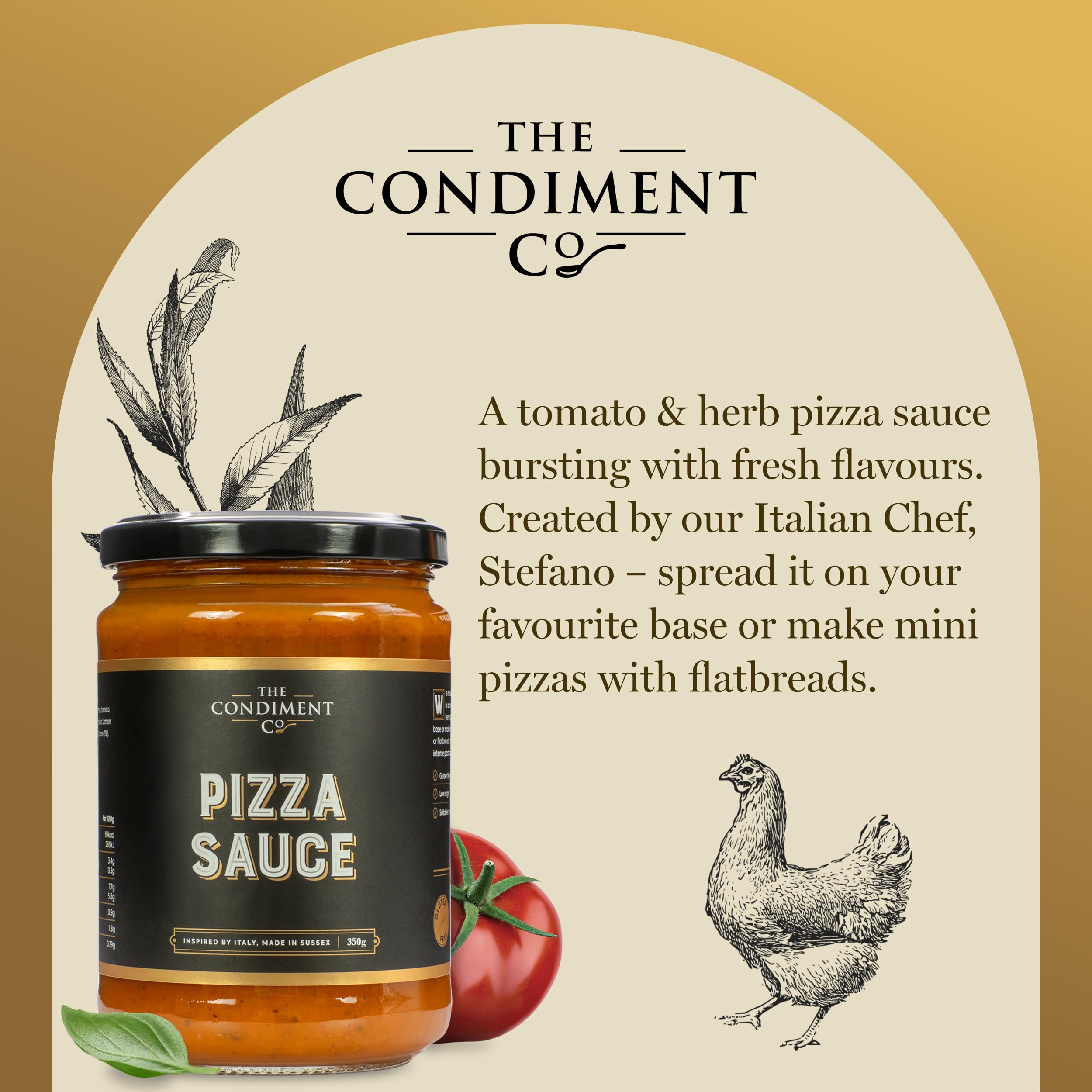 The Condiment Company Pizza Sauce, Rich Tomato & Herb Cooking Sauce 5