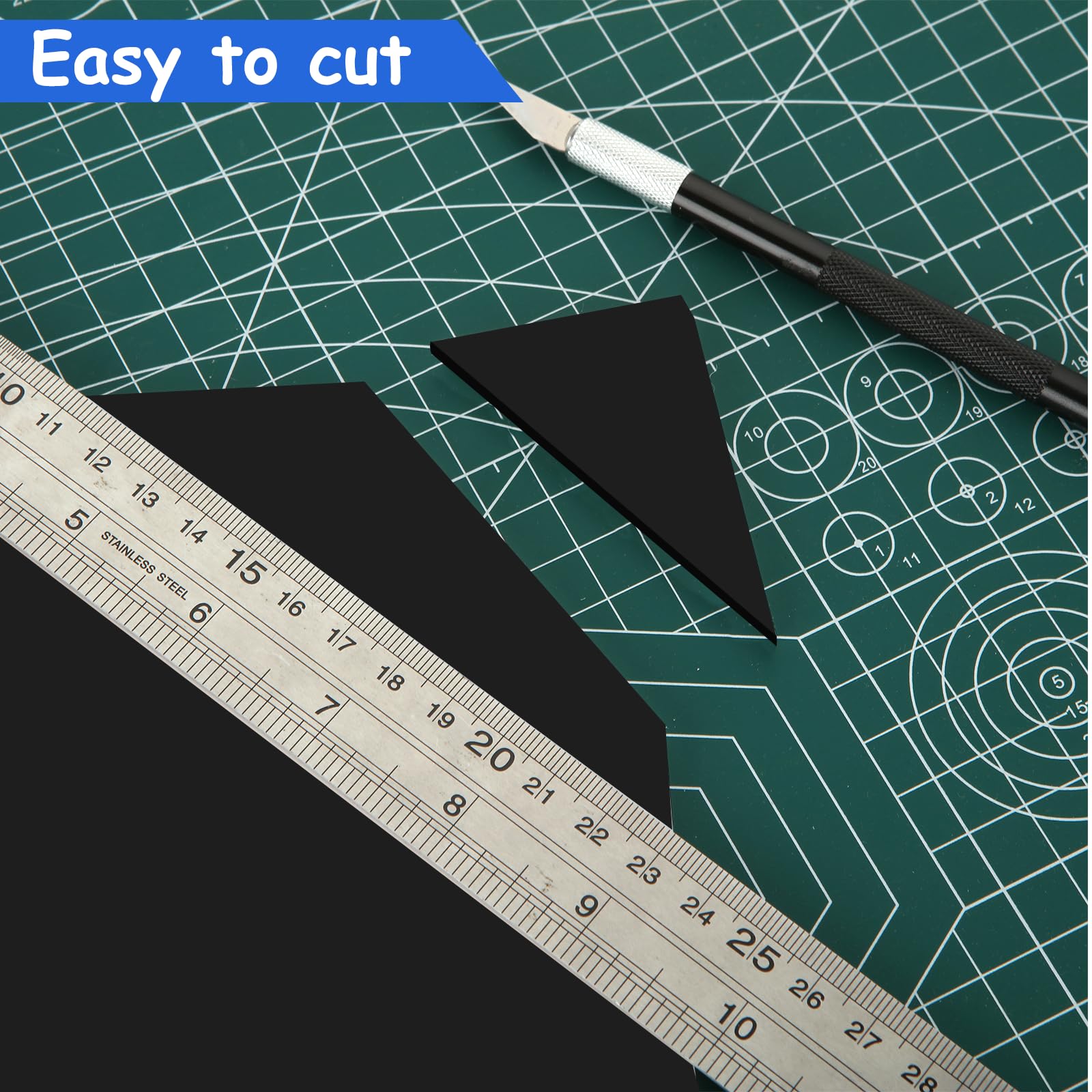 ASelected Foam Boards - 10 Pack A4 Black Polystyrene Sheets | 5mm Thick | High Density 3