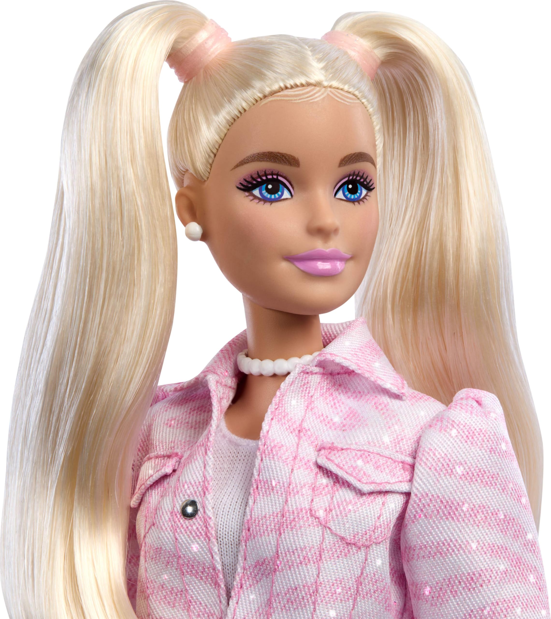 Barbie Deluxe Style Doll #9 in Pink Denim Outfit with Bow Purse and Blonde Hair 6
