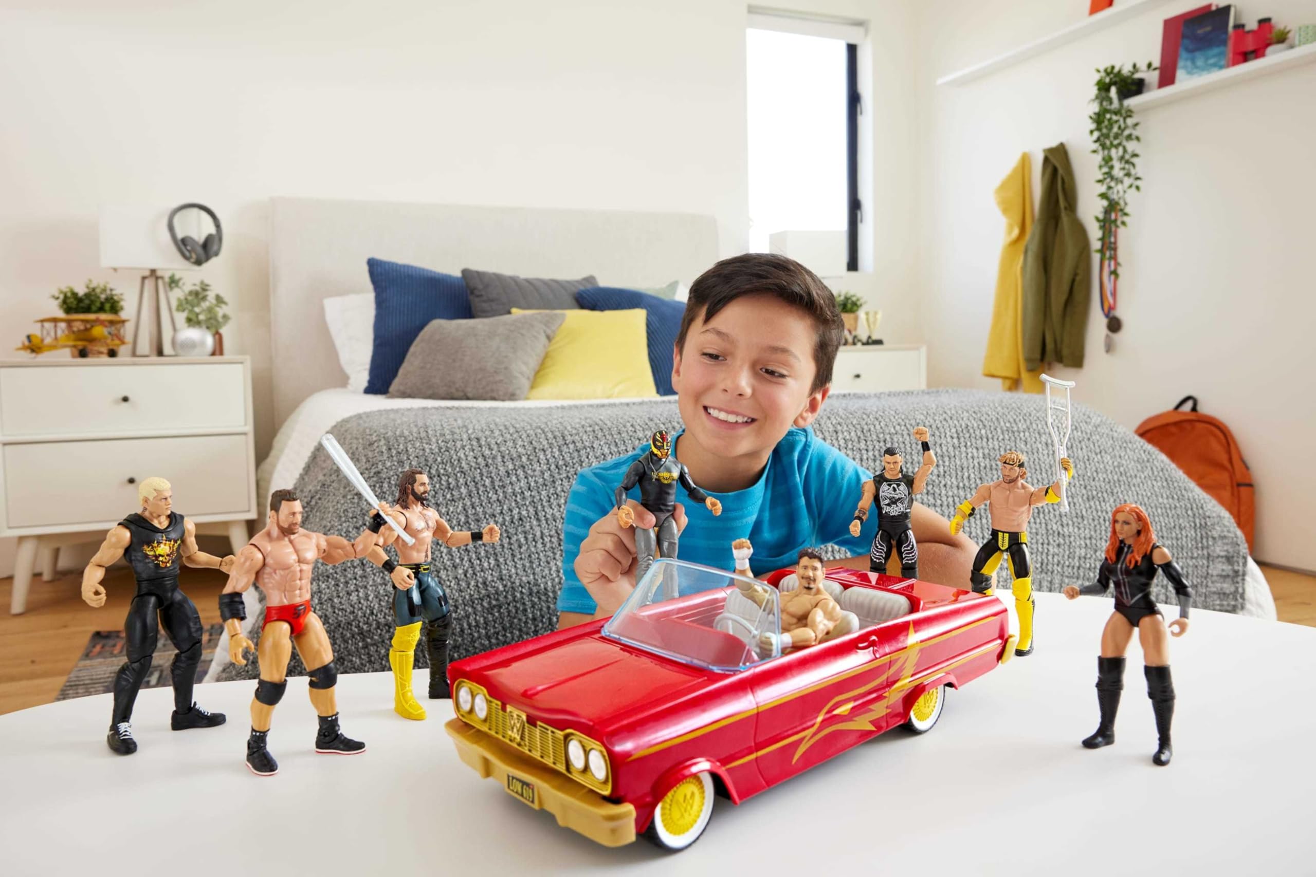 Mattel WWE Rey Mysterio Main Event Action Figure & Lucha Low Rider Vehicle Set | Ages 6+ 2