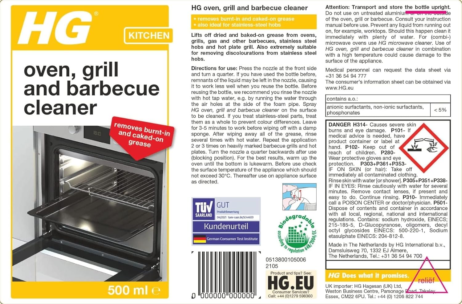 HG Oven, Grill & Barbecue Cleaner Spray (500ml) - Heavy Duty Degreaser for Ovens, Grills, Baking Trays & Hobs 10