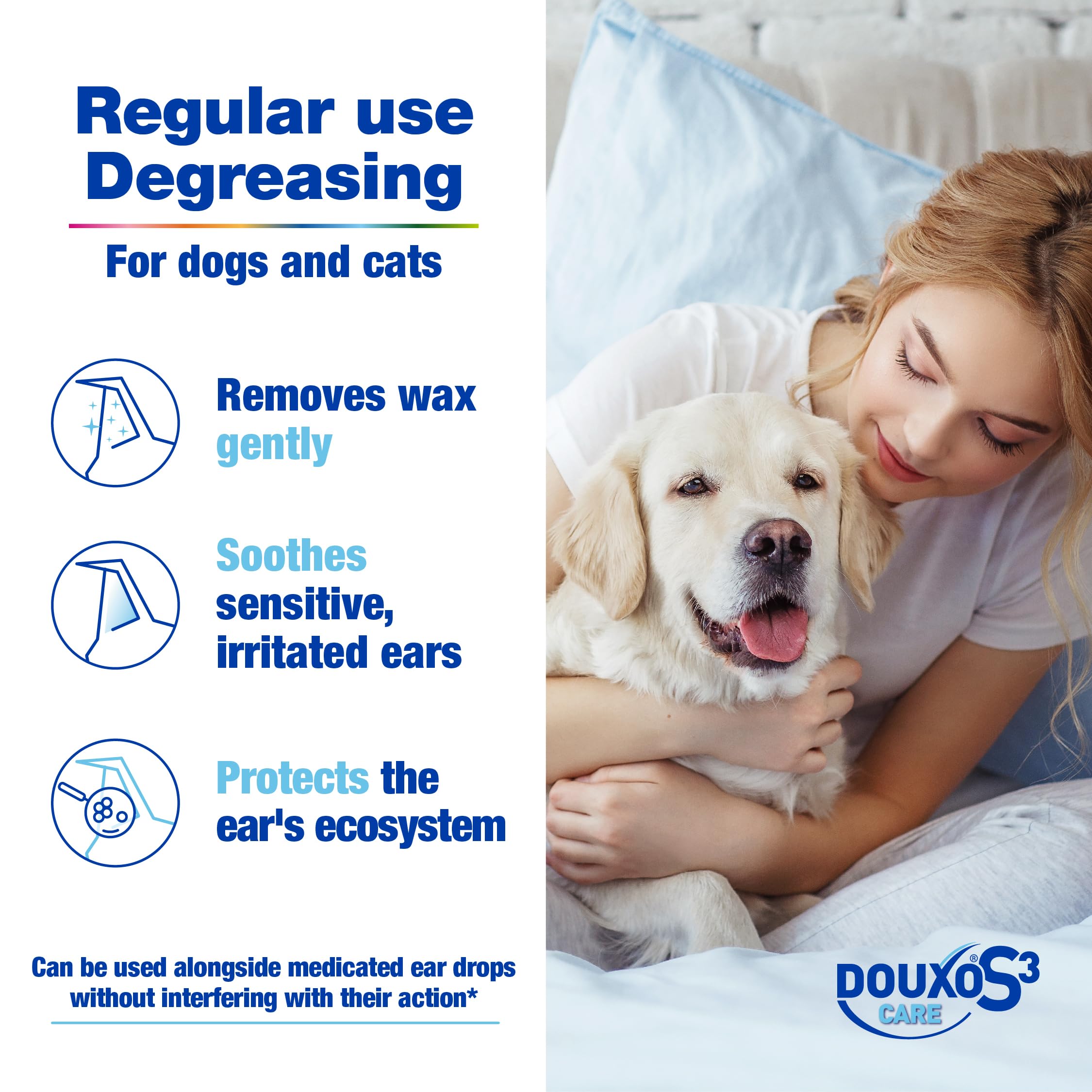 Douxo S3 CARE Ear Cleaner for Cats & Dogs - 60ml | Vet-Recommended | Ophytrium Formula 5