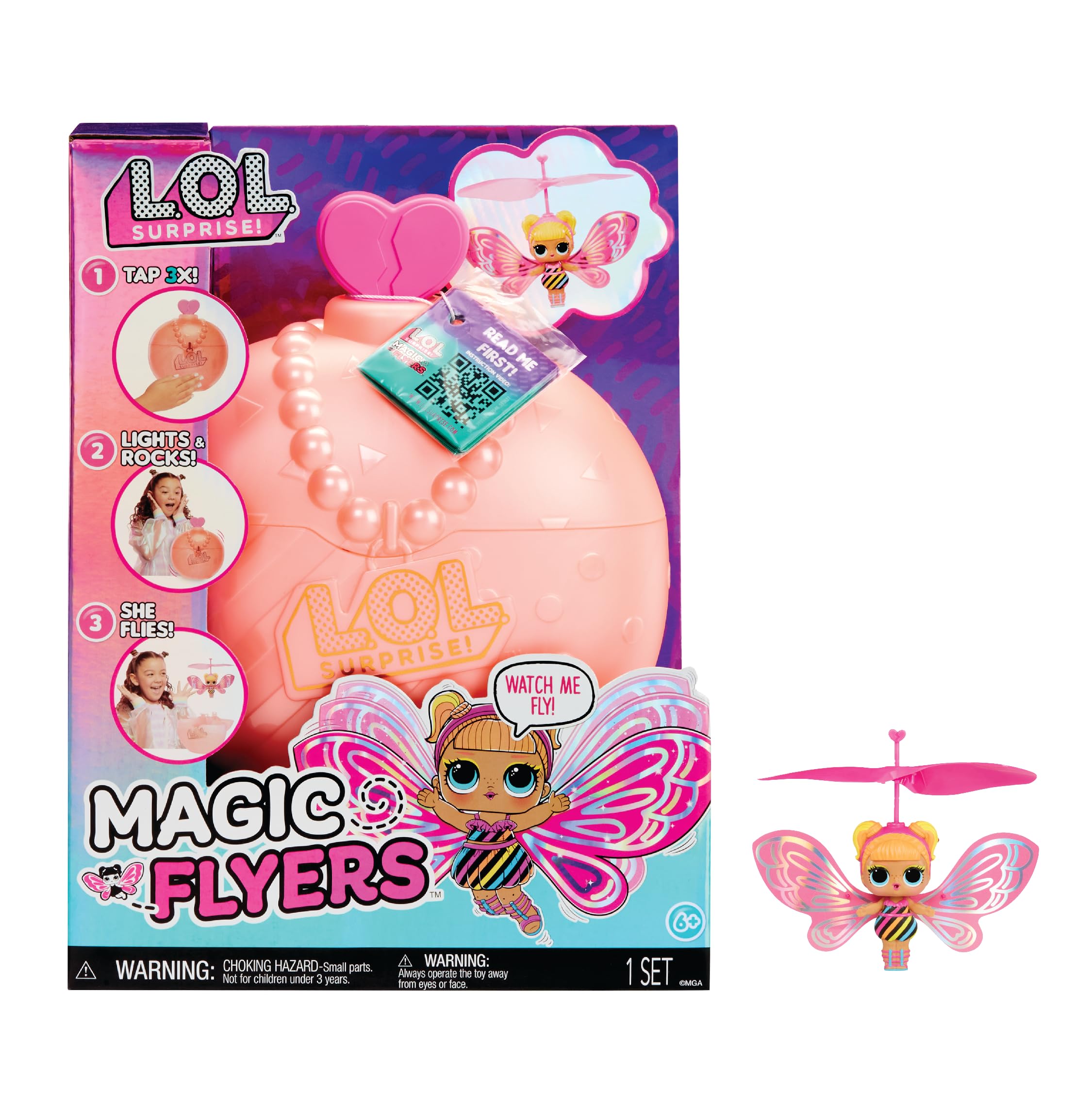 LOL Überraschung! Magische Flugpuppe – Flutter Star – Interaktives Flugspielzeug für Kinder