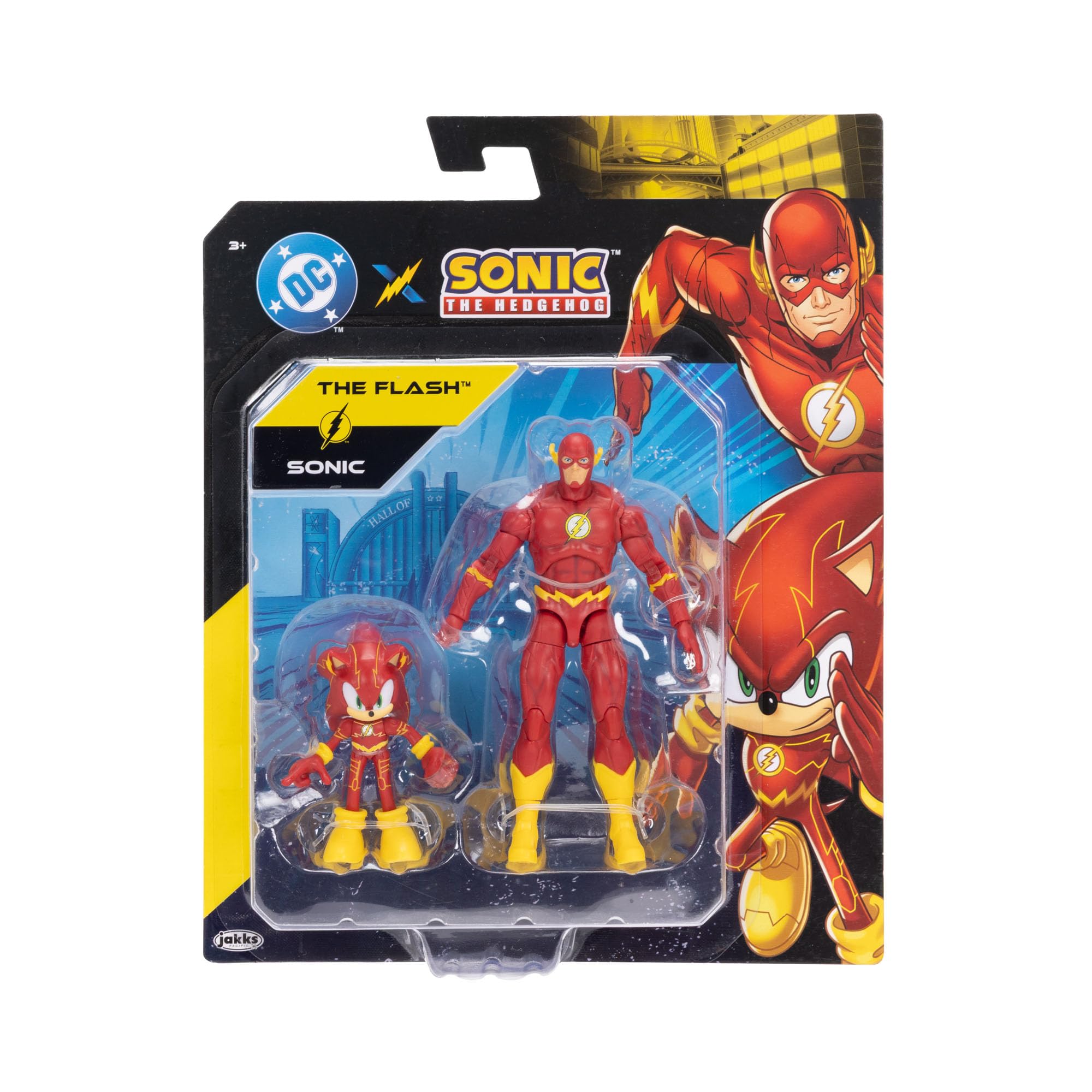 Sonic The Hedgehog DC Crossover Action Figure Multipack: Sonic as The Flash & Classic The Flash | 2.5" & 5" 3