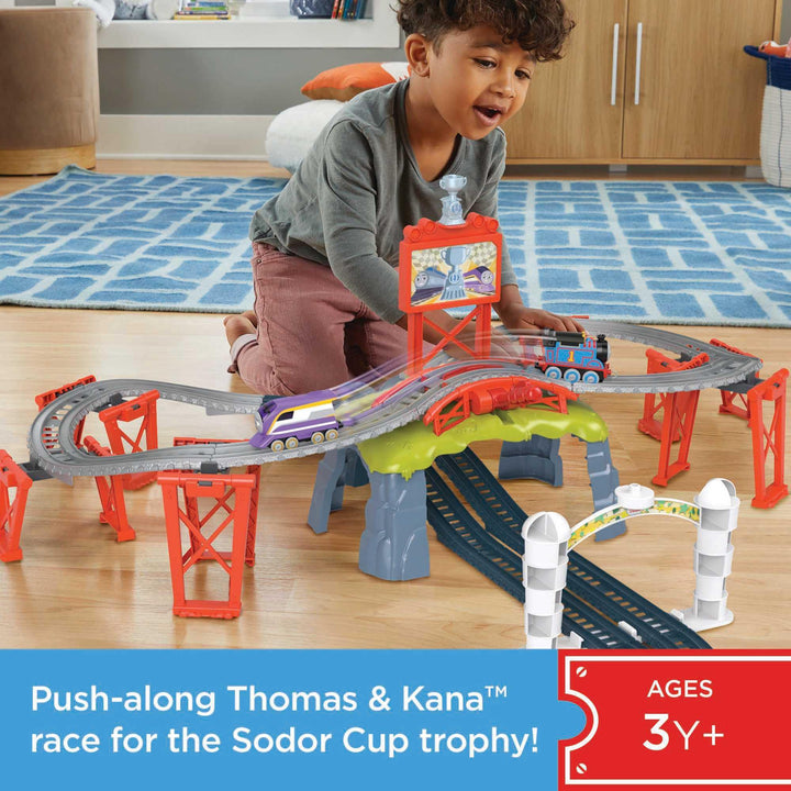Thomas &amp; Friends rennen um das Sodor Cup Push-Along-Eisenbahnset