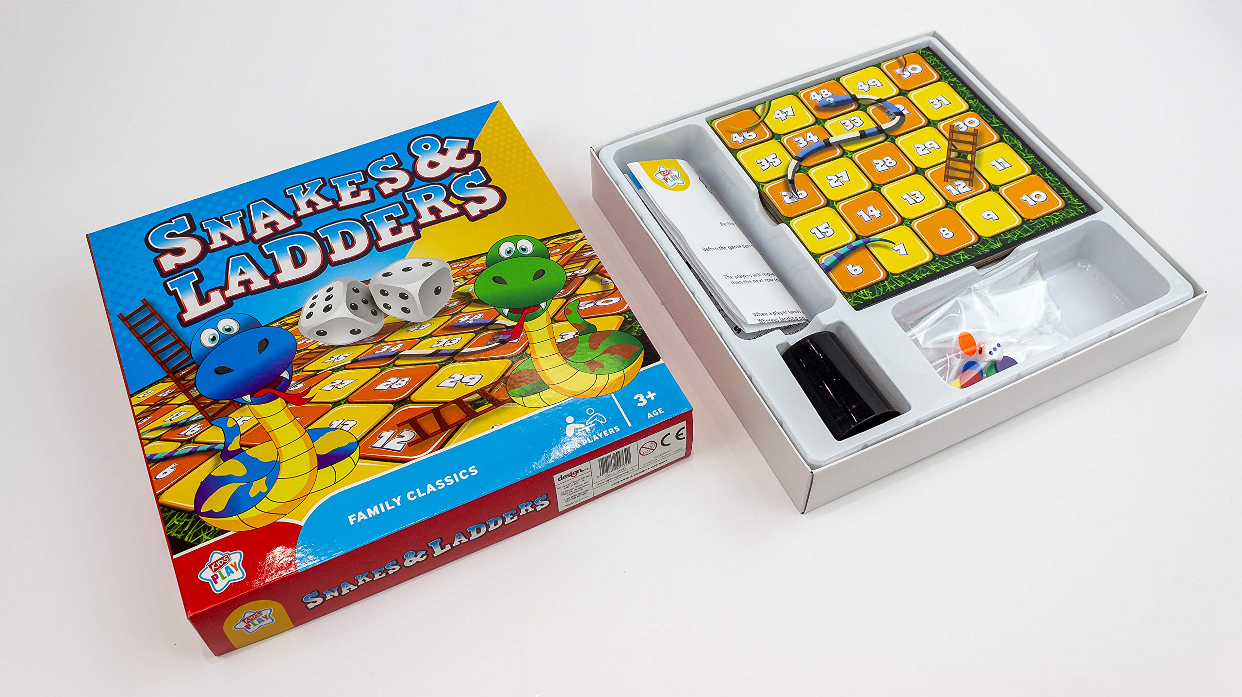 Kids Play Snake & Ladders Board Game - Family Edition | 2-6 Players | Ages 3+ 4