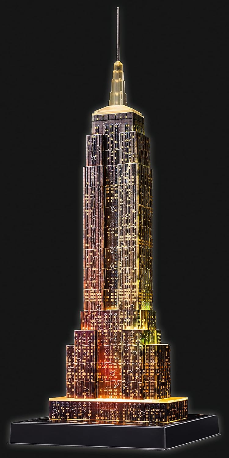 Ravensburger Empire State Building 3D Puzzle - Night Edition with LED Lighting, 216 Pieces 15